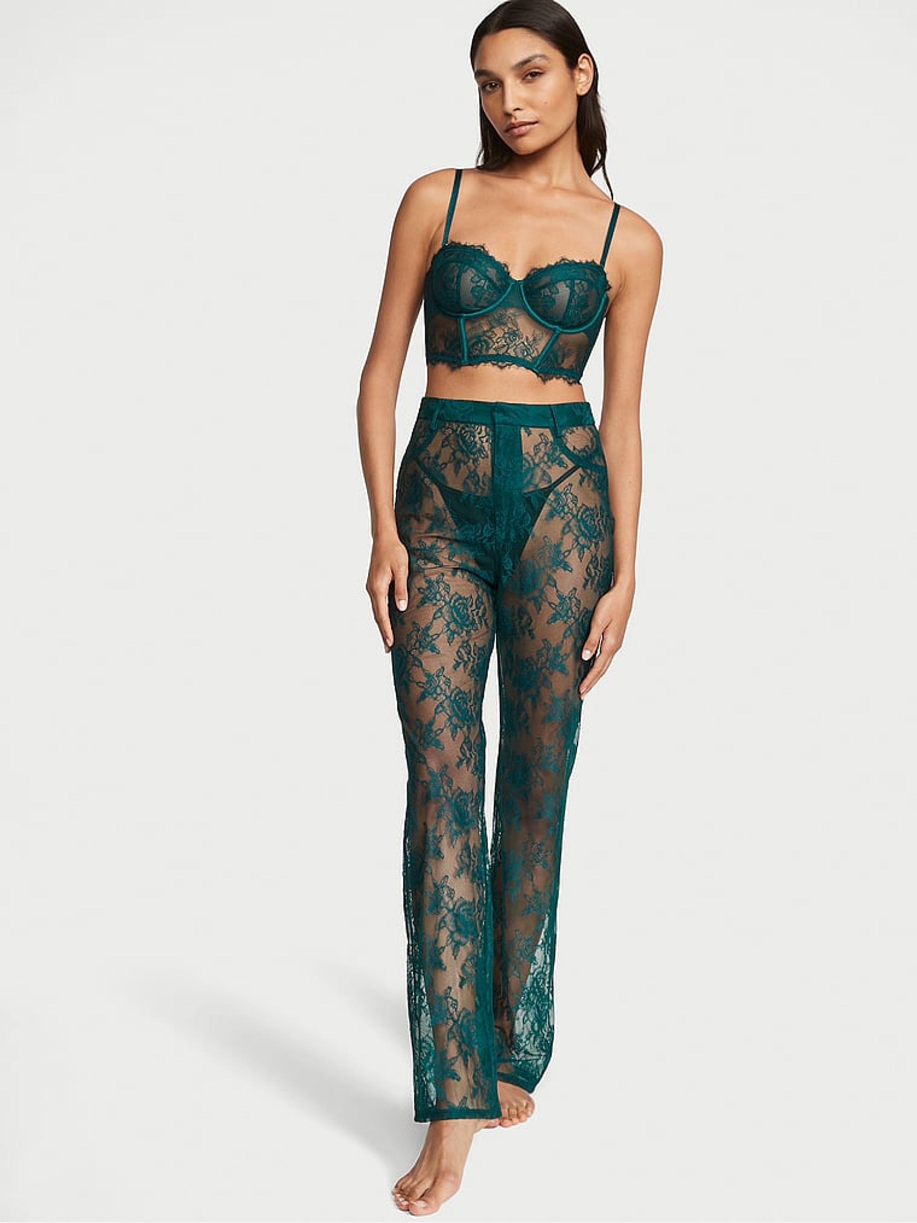 Green Strapless Archive Lace Bra - Image 1 of 3
