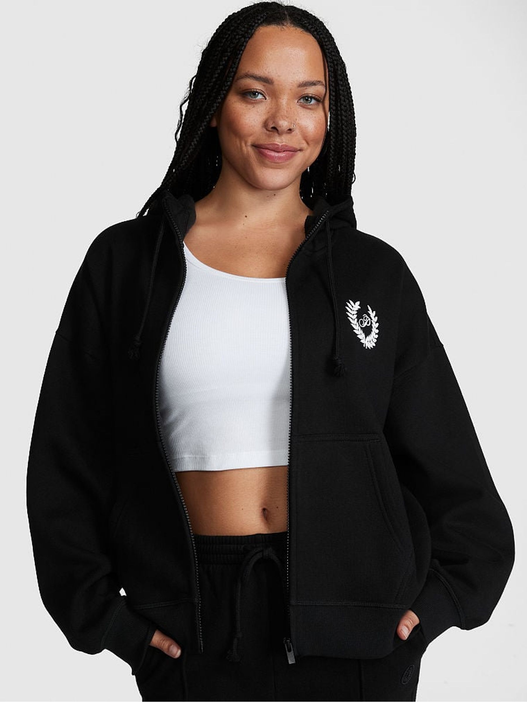 Pure Black Zip Up Hoodie | Victoria's Secret UK