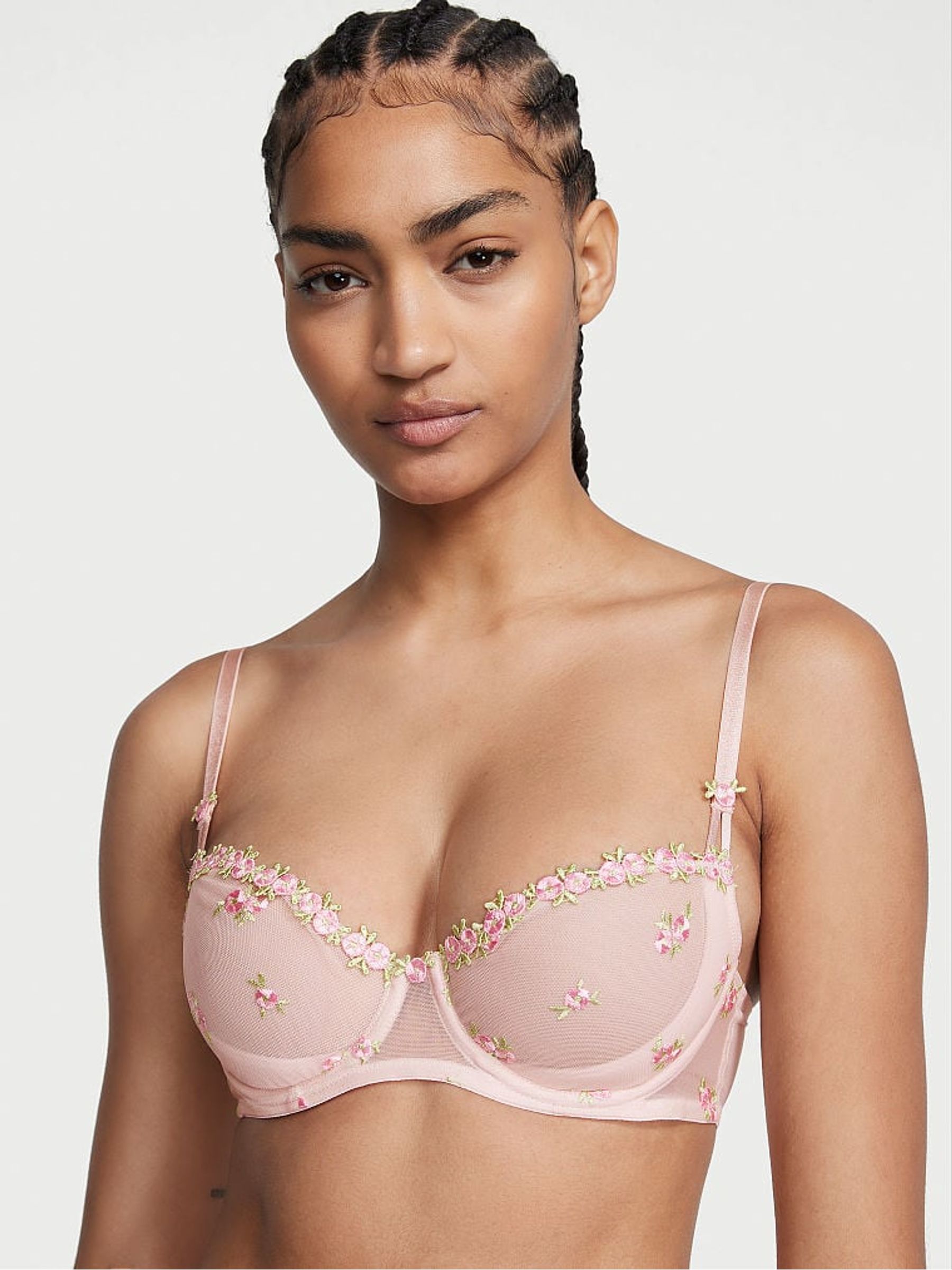 Reggiseno Push Up Donna Reggiseno Balconcino Victoria's Secret Dream Angels - Rete A Pois Nero, Non Foderato, Vari Taglie Victoria Secret Perizoma