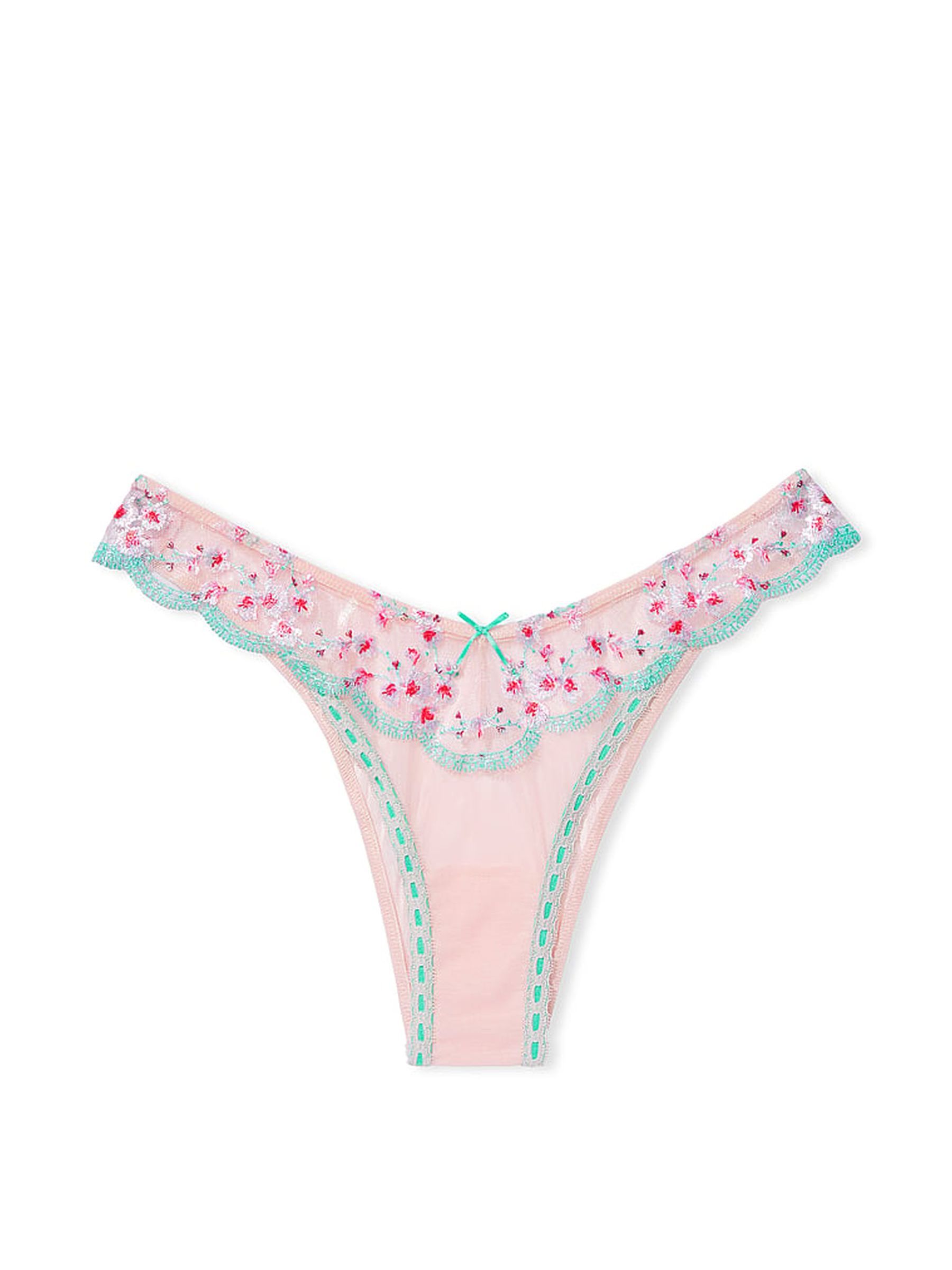 Ballet Pink Brazilian Cherry Blossom Embroidered Knickers - Image 1 of 4