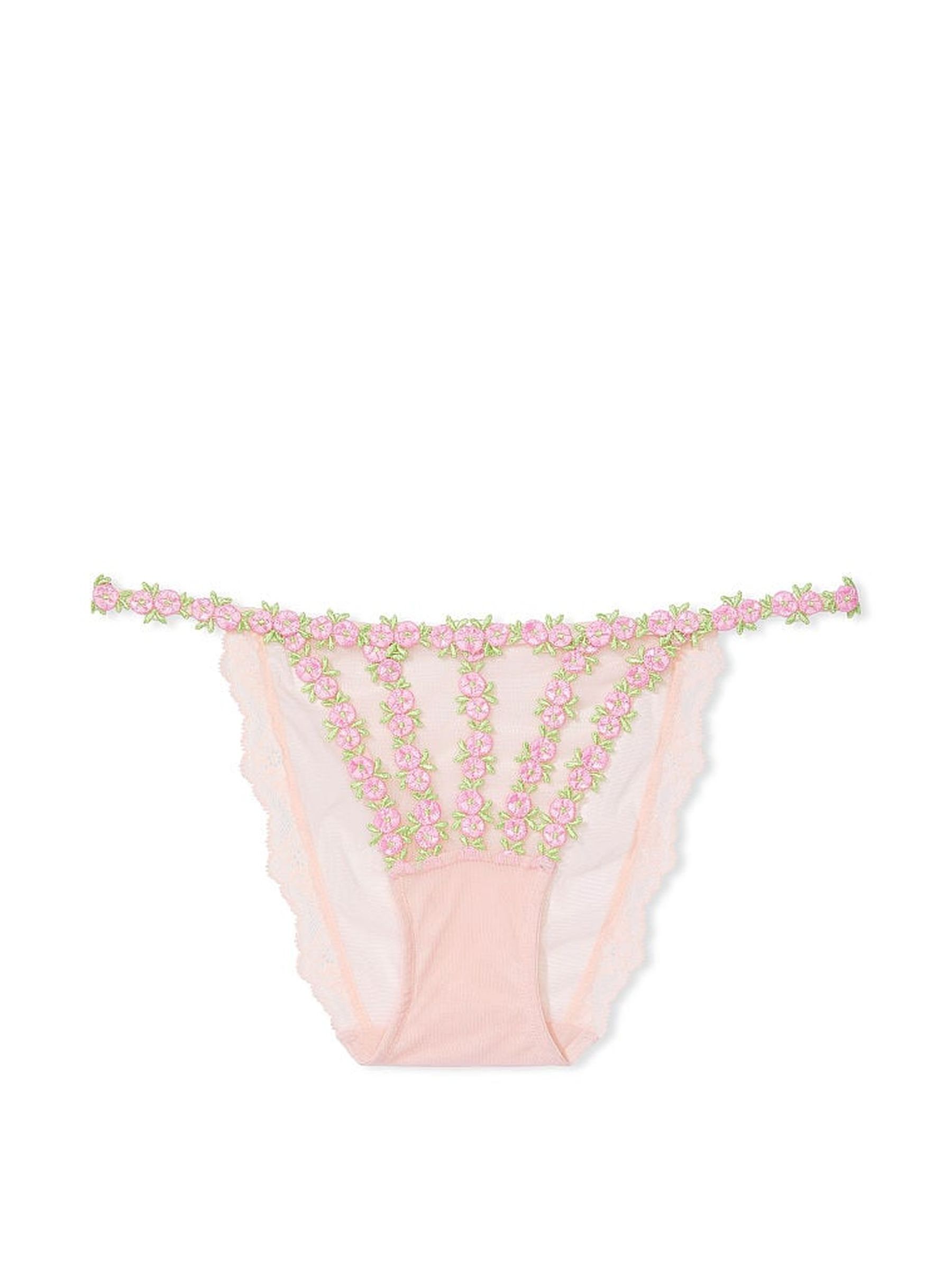 Rosebud Pink Brazilian Embroidered Knickers - Image 1 of 3
