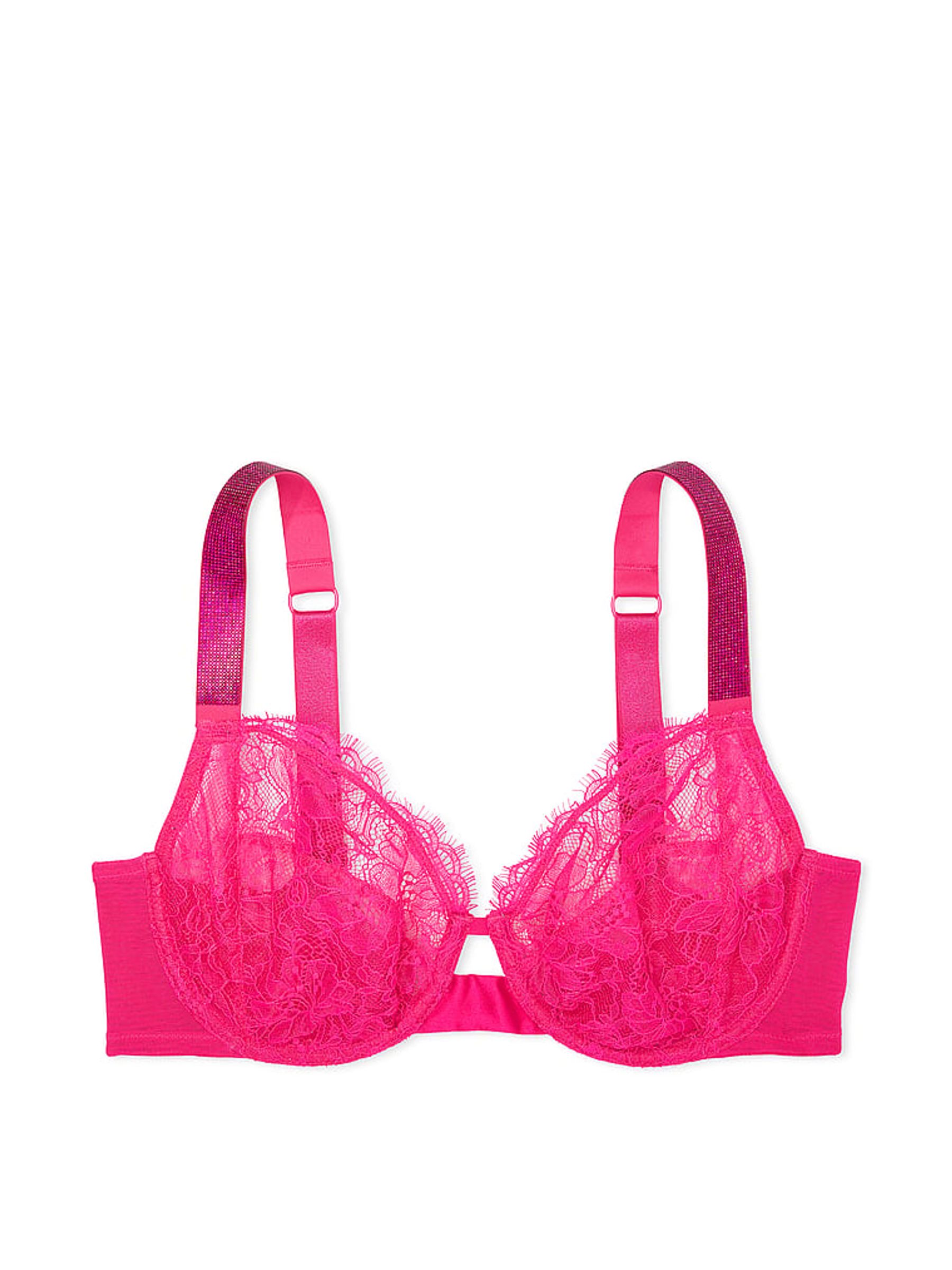 Forever Pink Shine Strap Monogram Demi Bra - Image 3 of 4