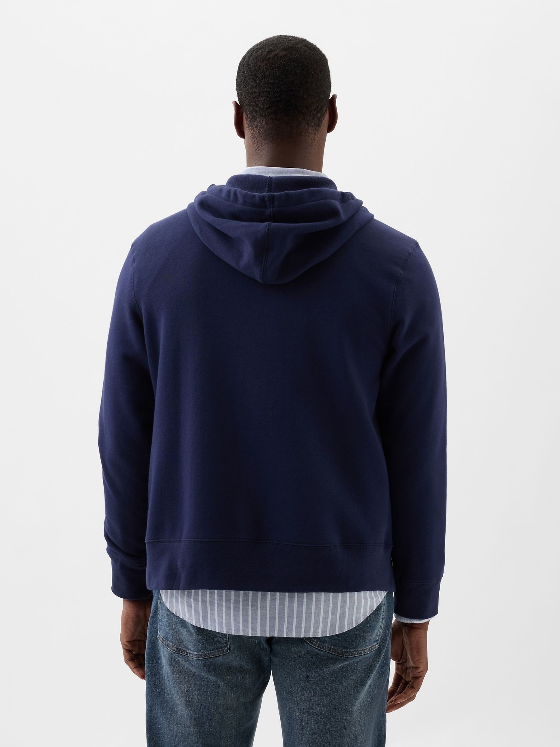 Navy Blue Logo Zip Up Hoodie - Image 2 of 4