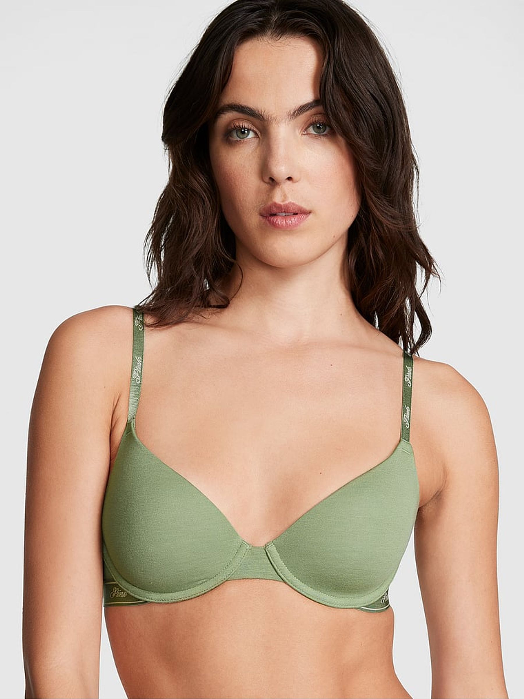 Green Wild Grass T Shirt Cotton Logo Bra - Image 1 of 3