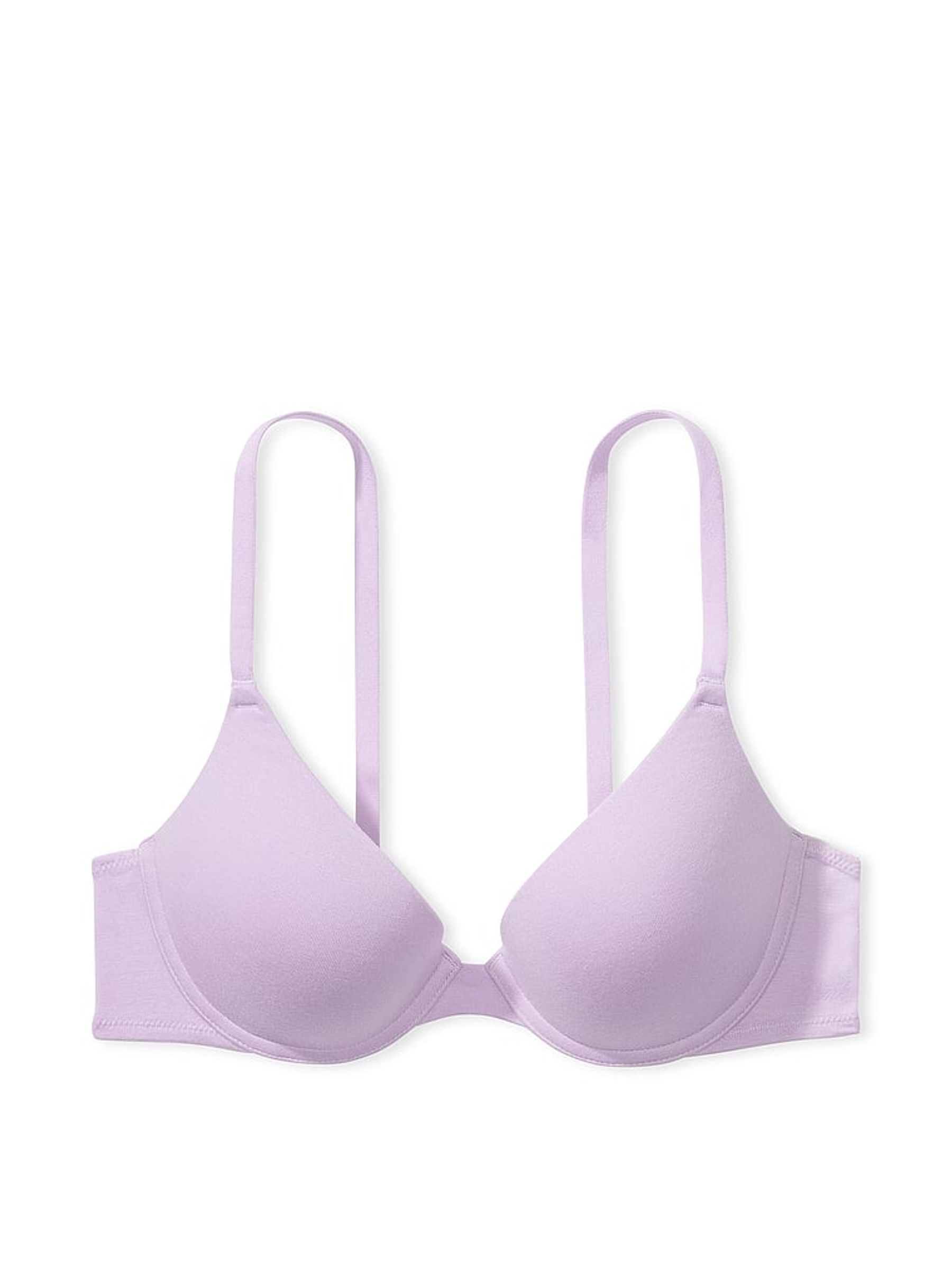 Pastel Lilac Purple Push Up Cotton Bra - Image 3 of 3
