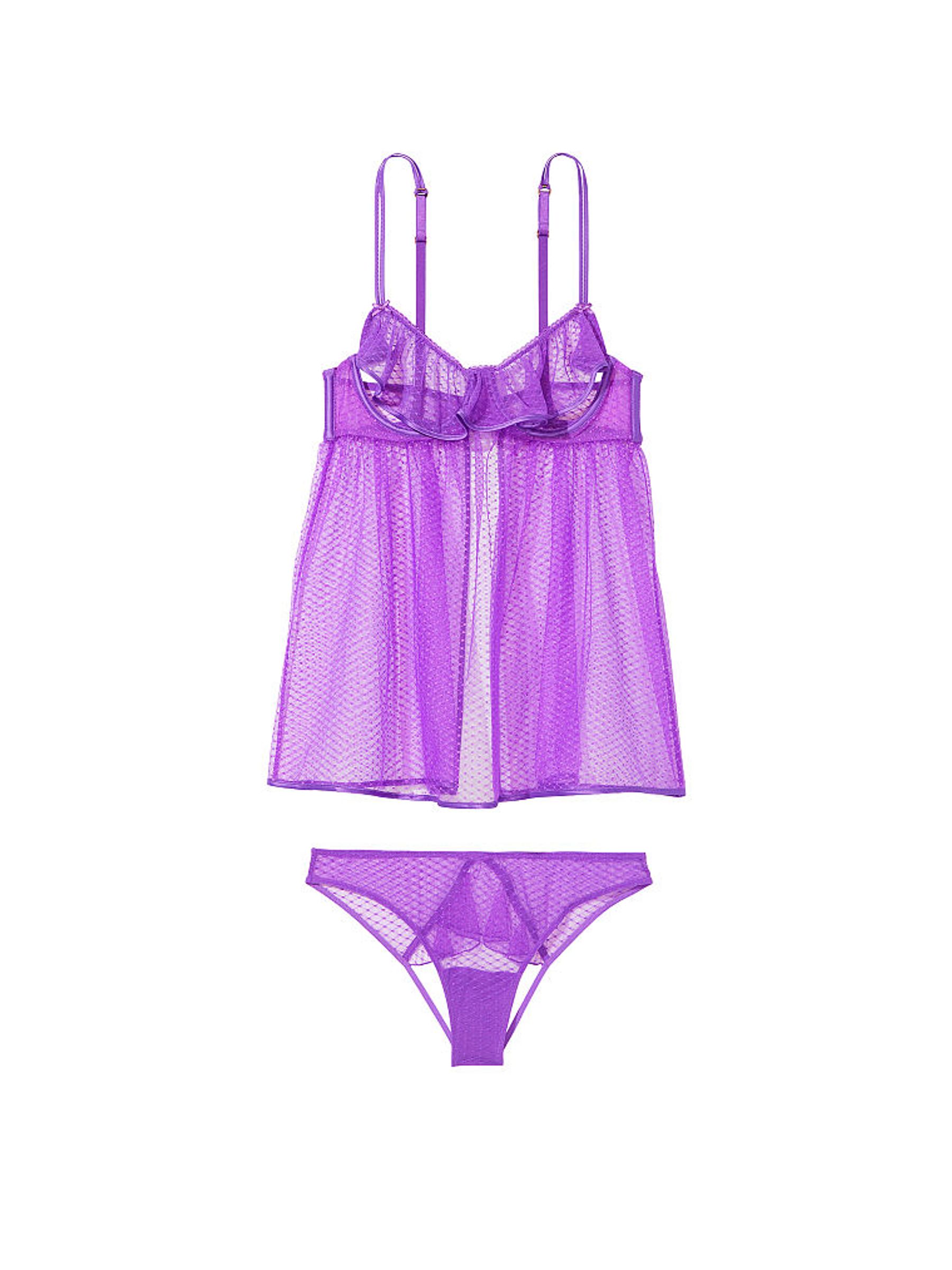Purple Tease Peek-A-Boo Babydoll - Image 3 of 3