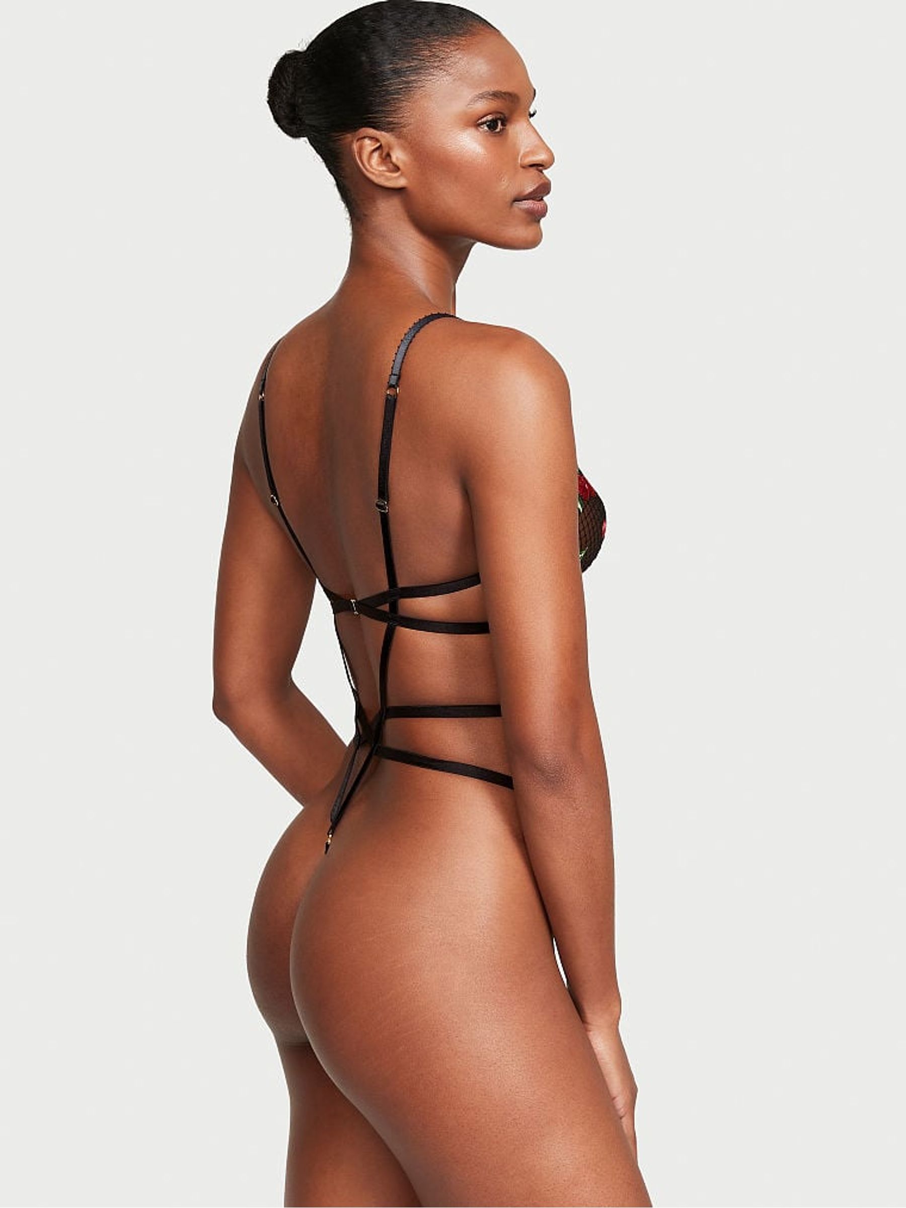Black Cherry Embroidered Bodysuit - Image 2 of 3