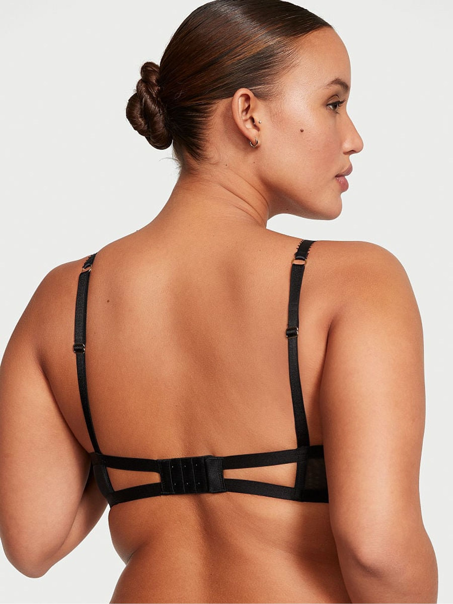 Cherry Black Push Up Embroidered Bra - Image 2 of 3