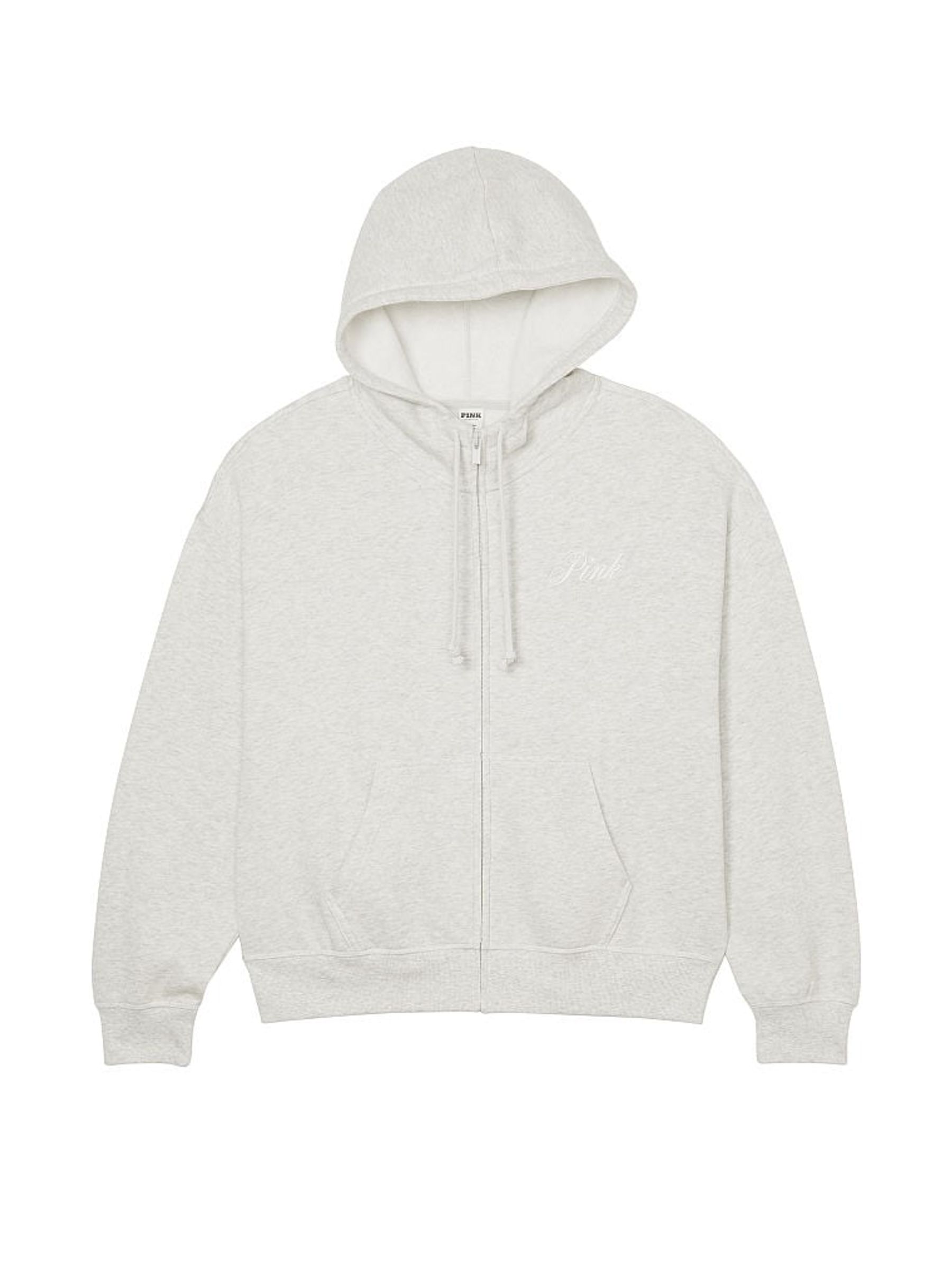 Heather Stone Grey Fleece Full Zip Hoodie - Image 3 of 3