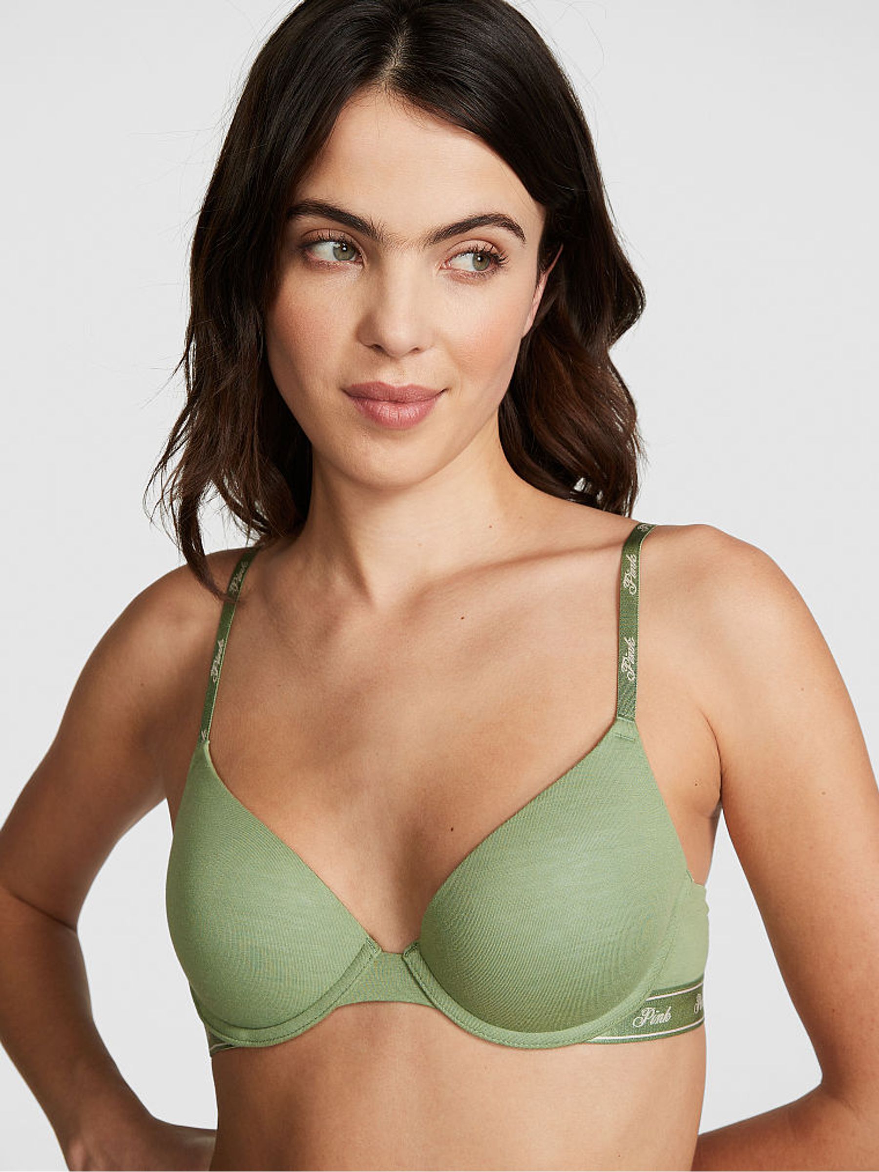 Green Wild Grass Push Up Cotton Logo Bra - Image 1 of 1