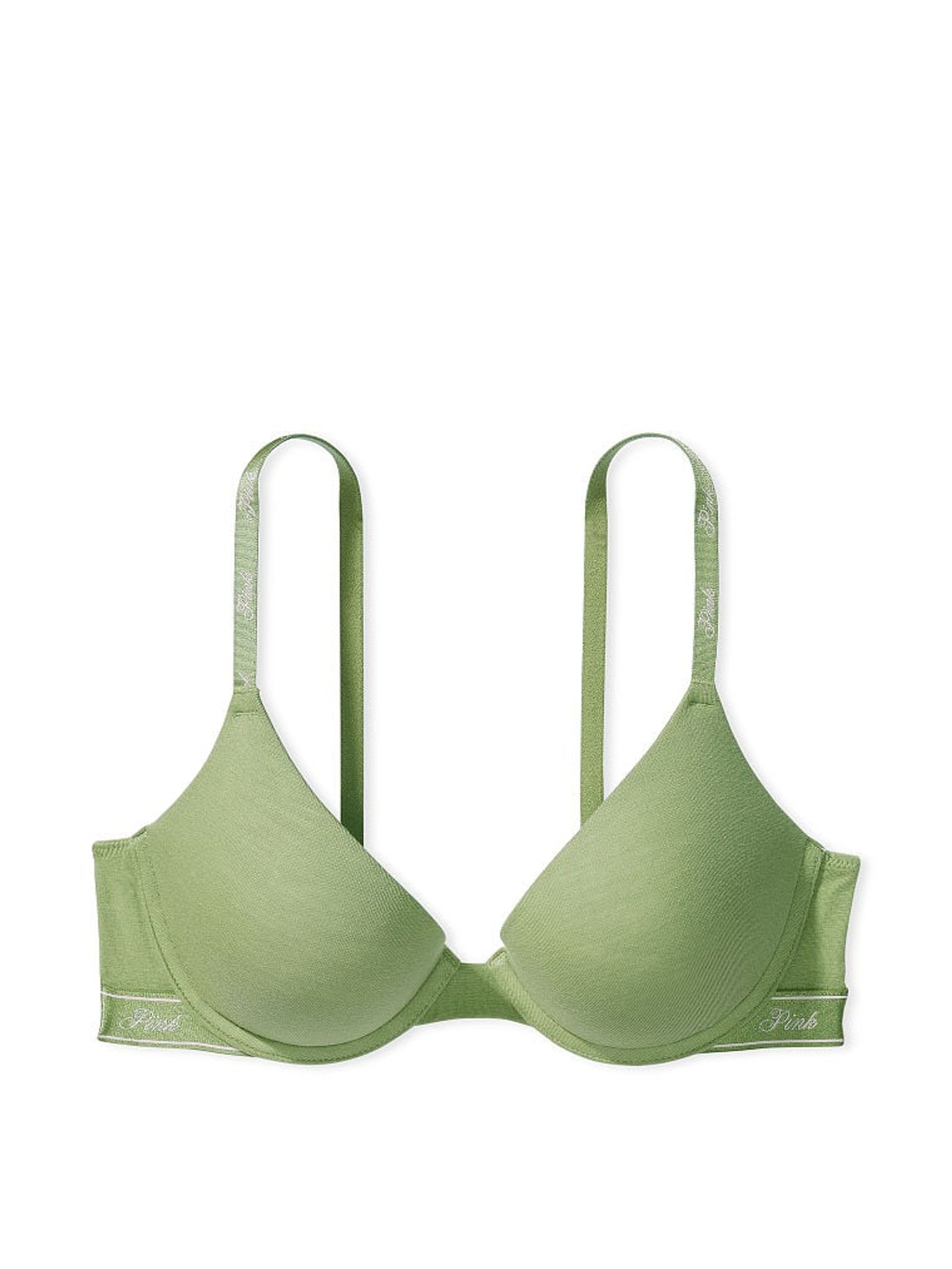 Green Wild Grass Push Up Cotton Logo Bra - Image 3 of 3