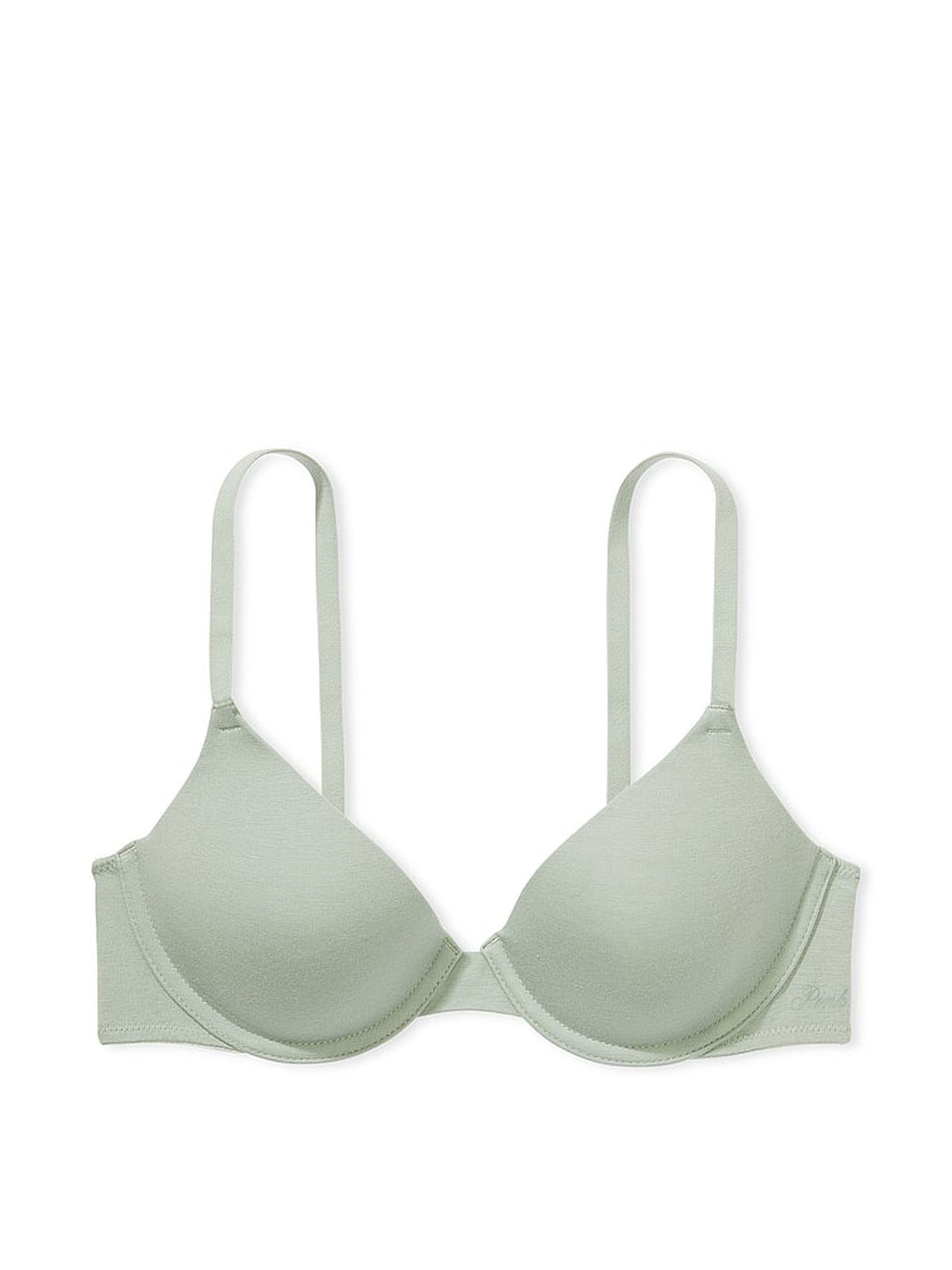 Iceberg Green Lightly Lined Cotton Logo Bra - Image 1 of 1