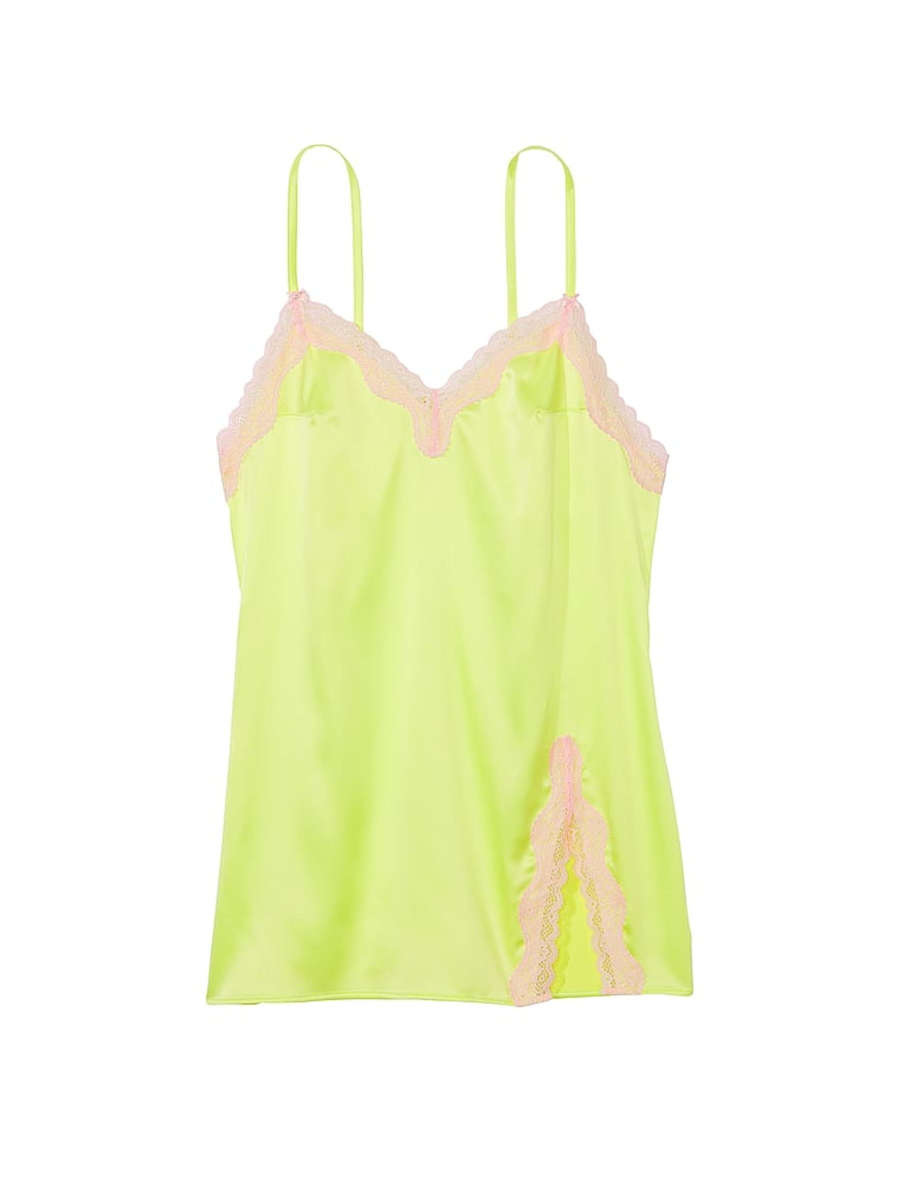 Citron Glow Yellow Satin Slip Dress - Image 3 of 3