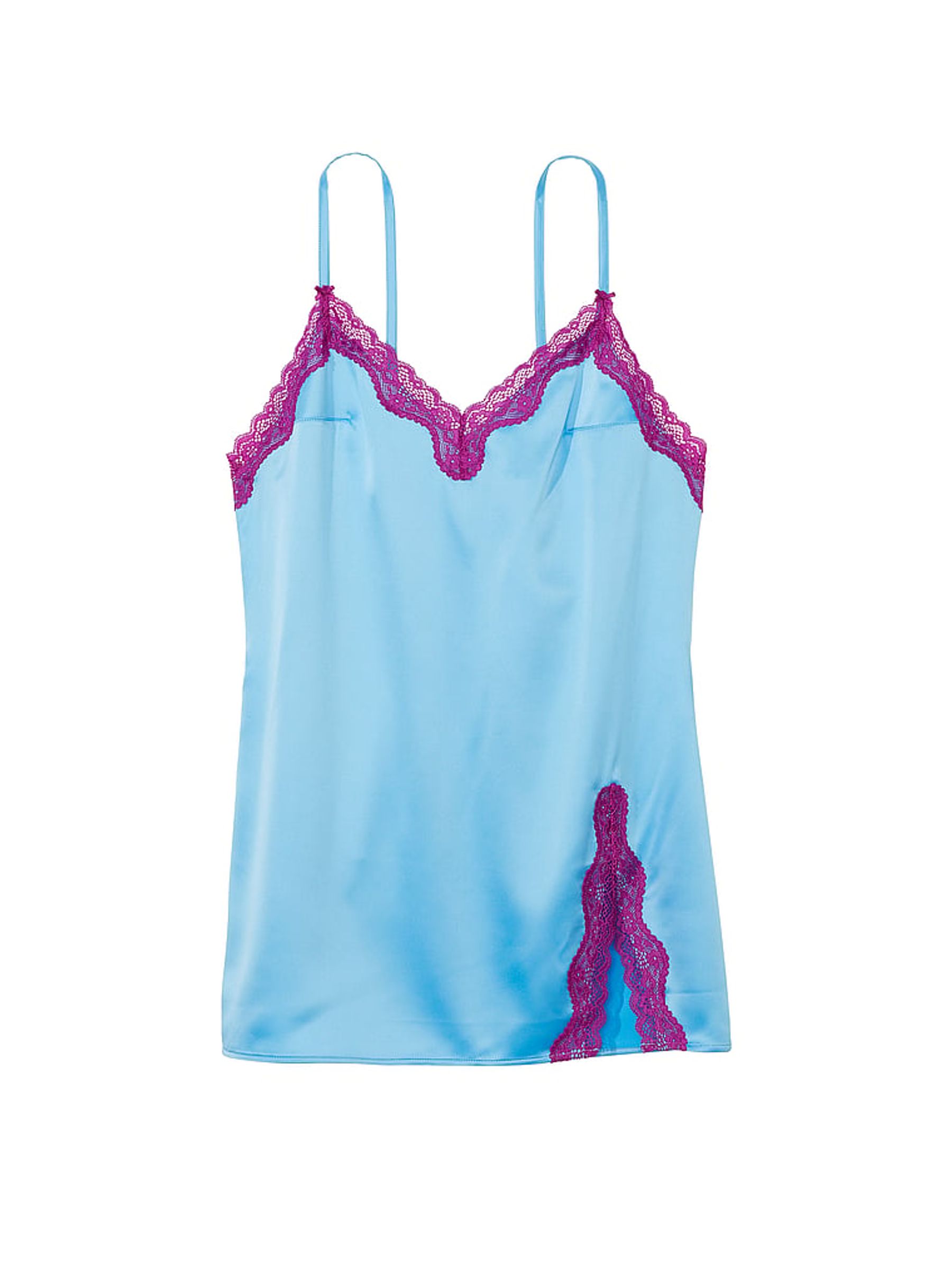 Bikini Blue Satin Slip Dress - Image 3 of 3