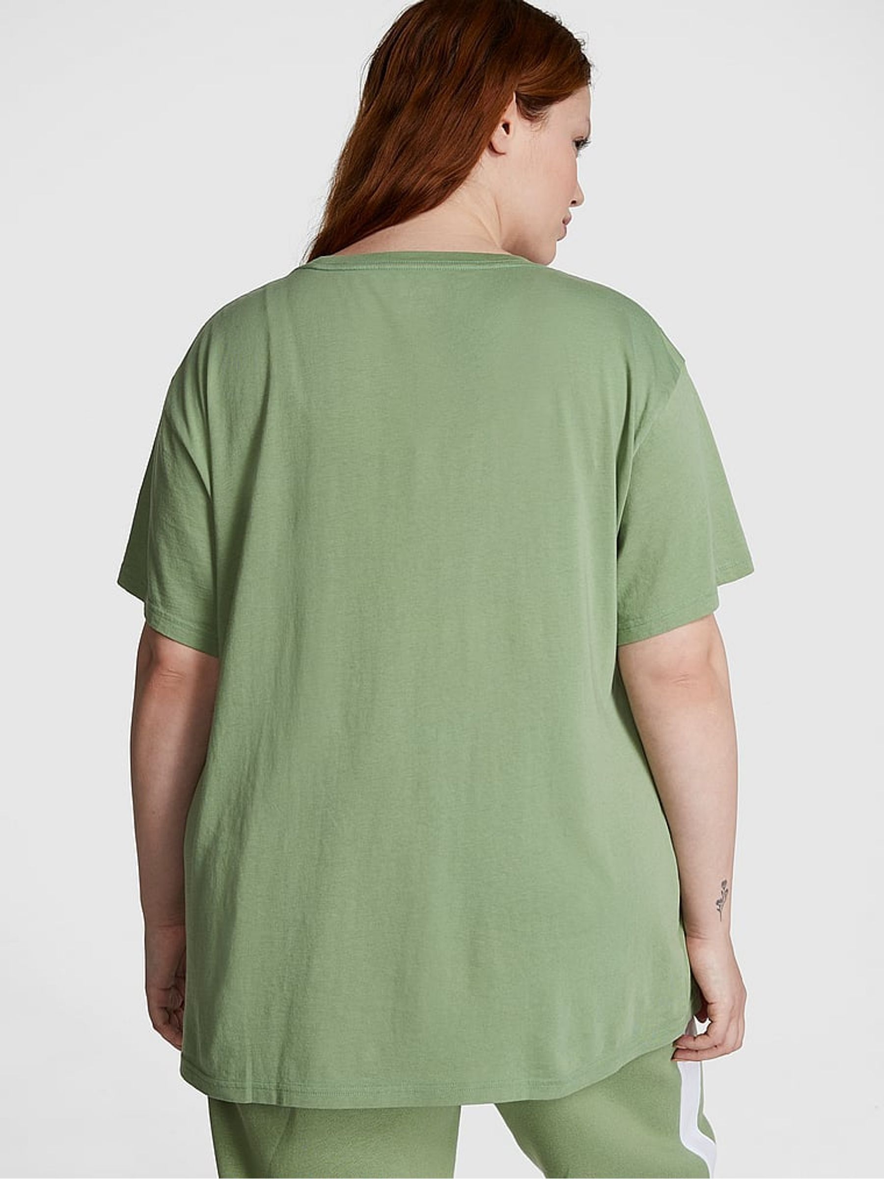 Wild Grass Green Short Sleeve Oversized Campus T-Shirt - Image 2 of 3