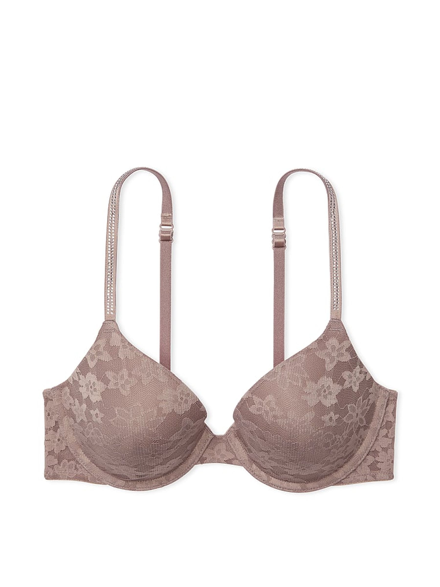 Iced Coffee Brown Shine Strap Lace Lightly Lined Bra - Image 3 of 4