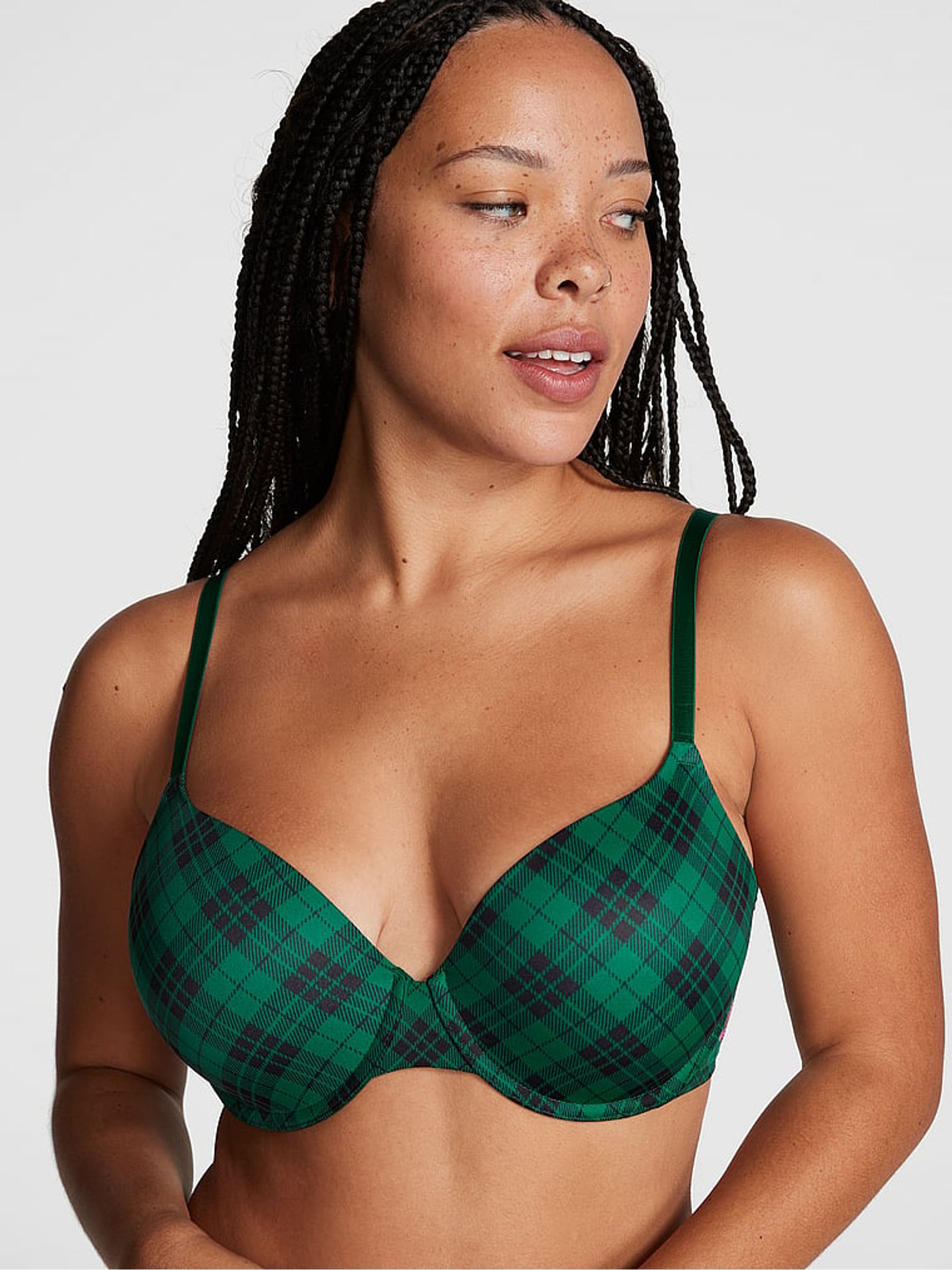 Garnet Green Tartan Lightly Lined Bra - Image 1 of 4