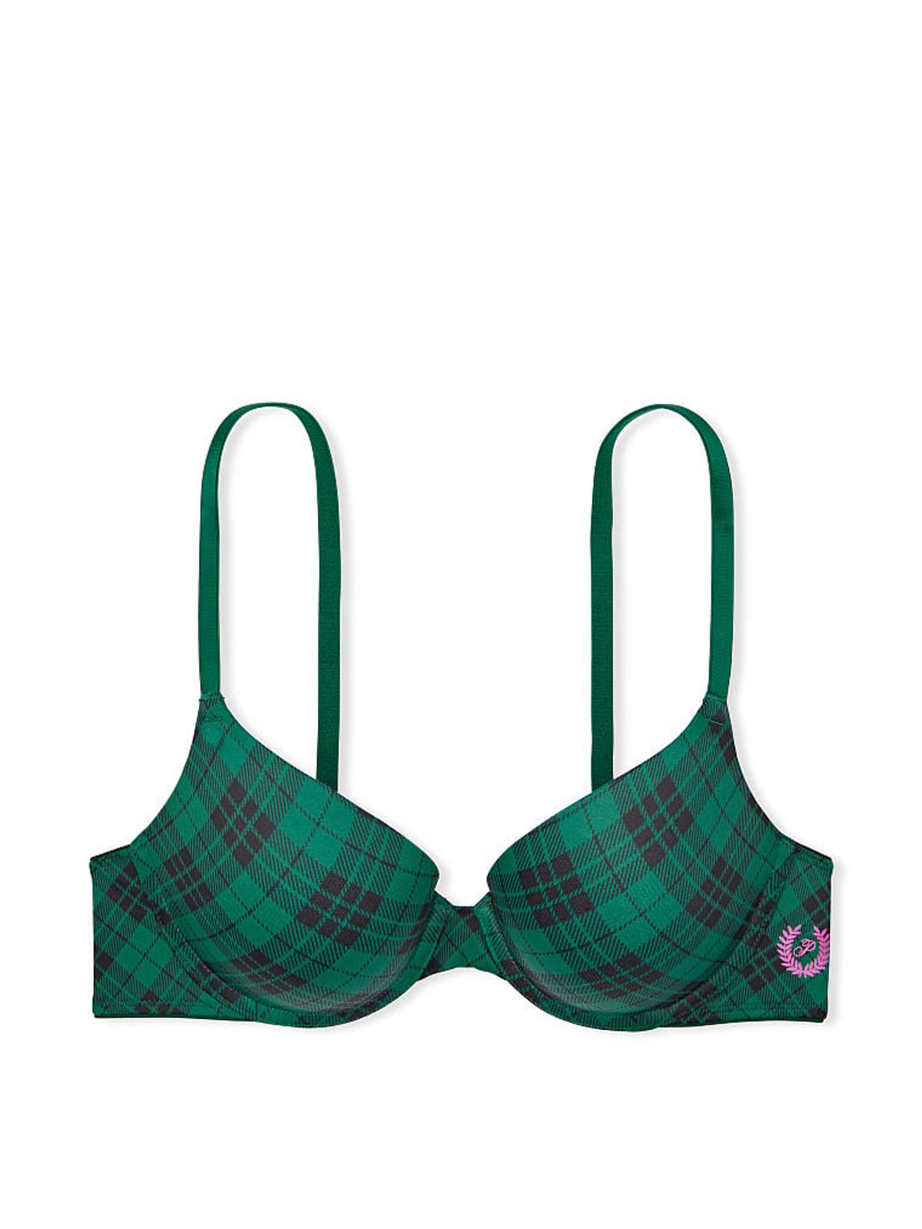 Garnet Green Plaid Push Up Bra - Image 4 of 4