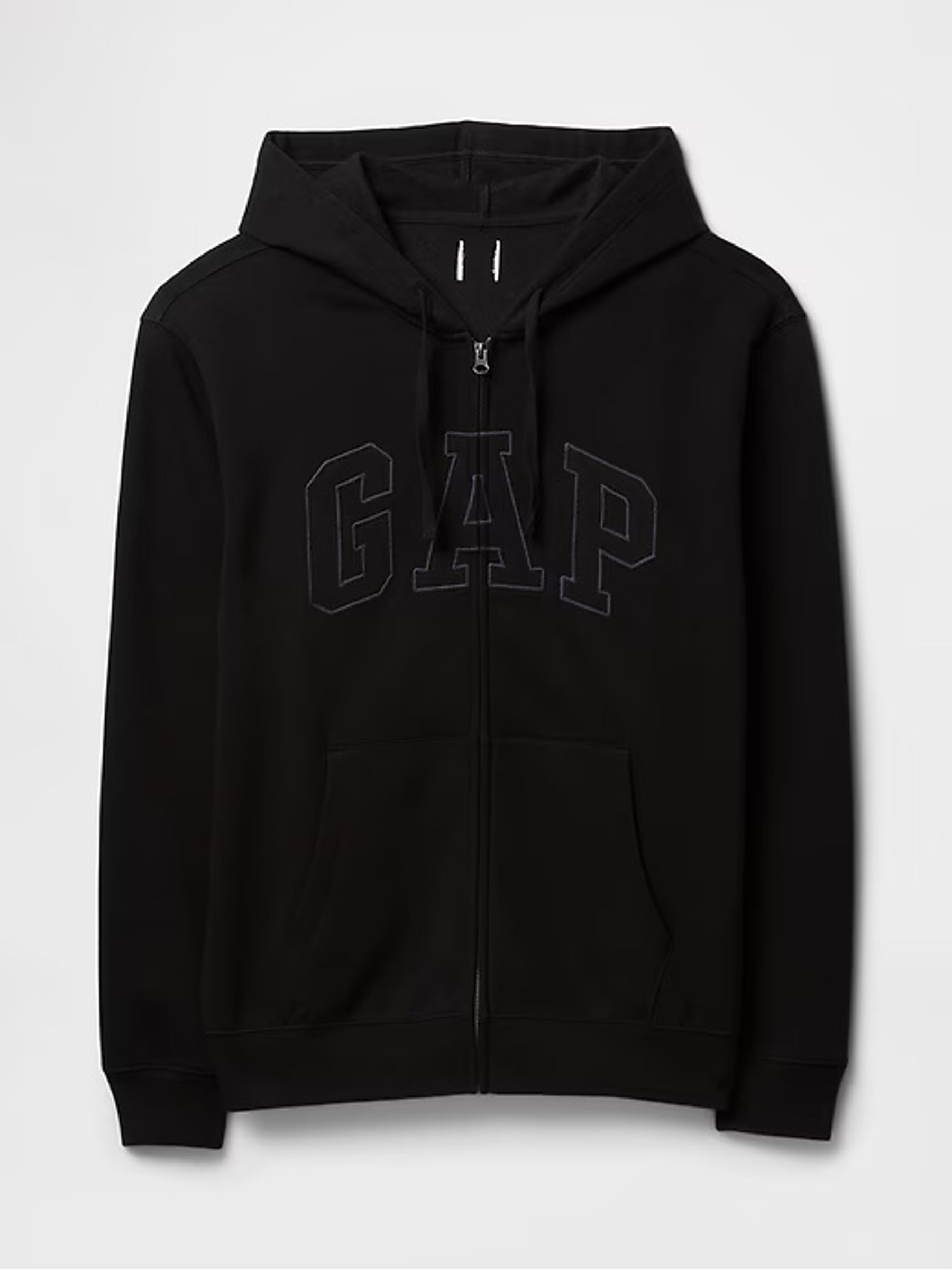 Black Zip Up Arch Logo Hoodie - Image 4 of 4