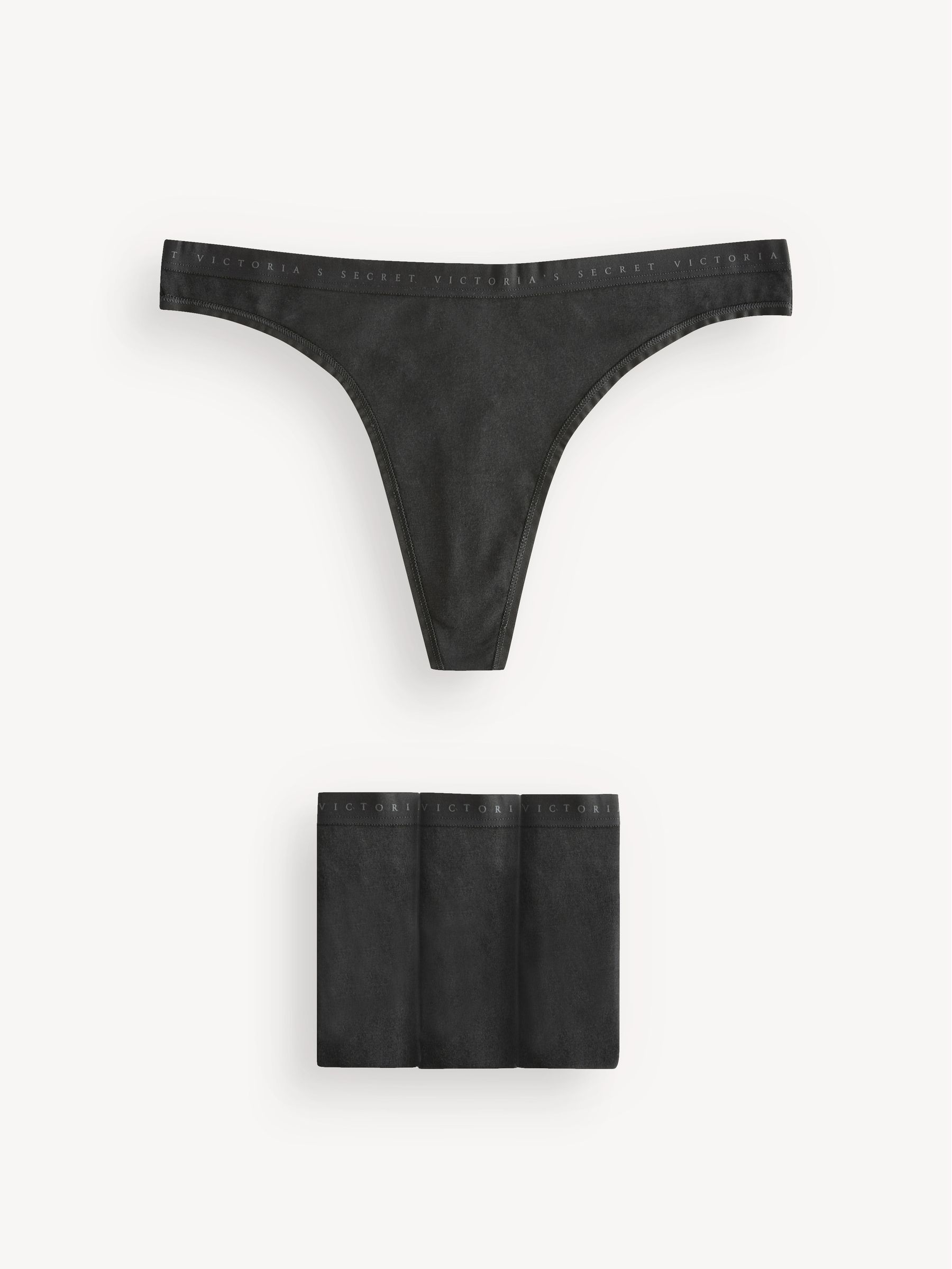 Black Thong Logo 4 Pack Knickers - Image 1 of 4