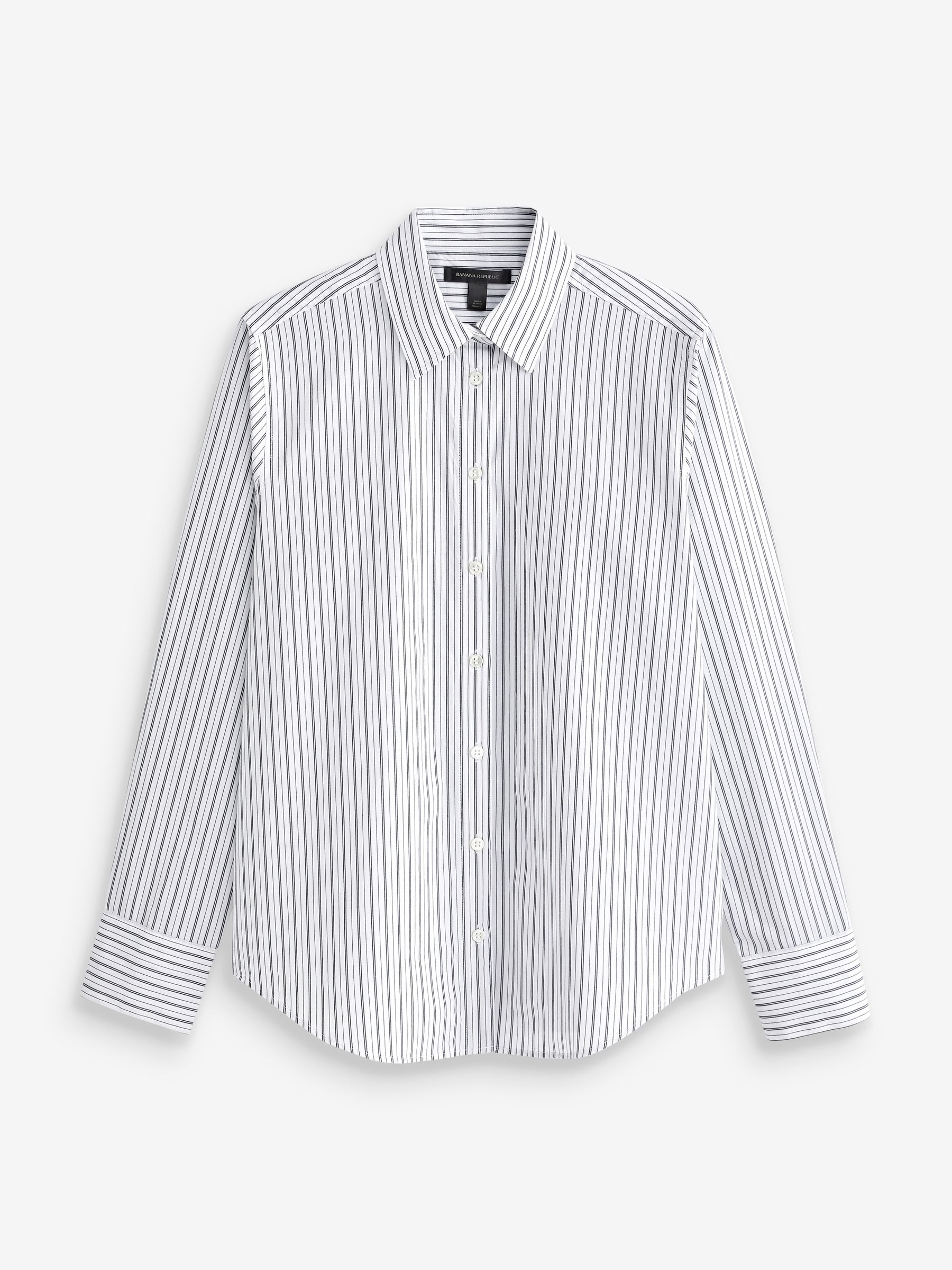 Banana Republic Black & White Stripes The Classic Shirt - Image 4 of 4