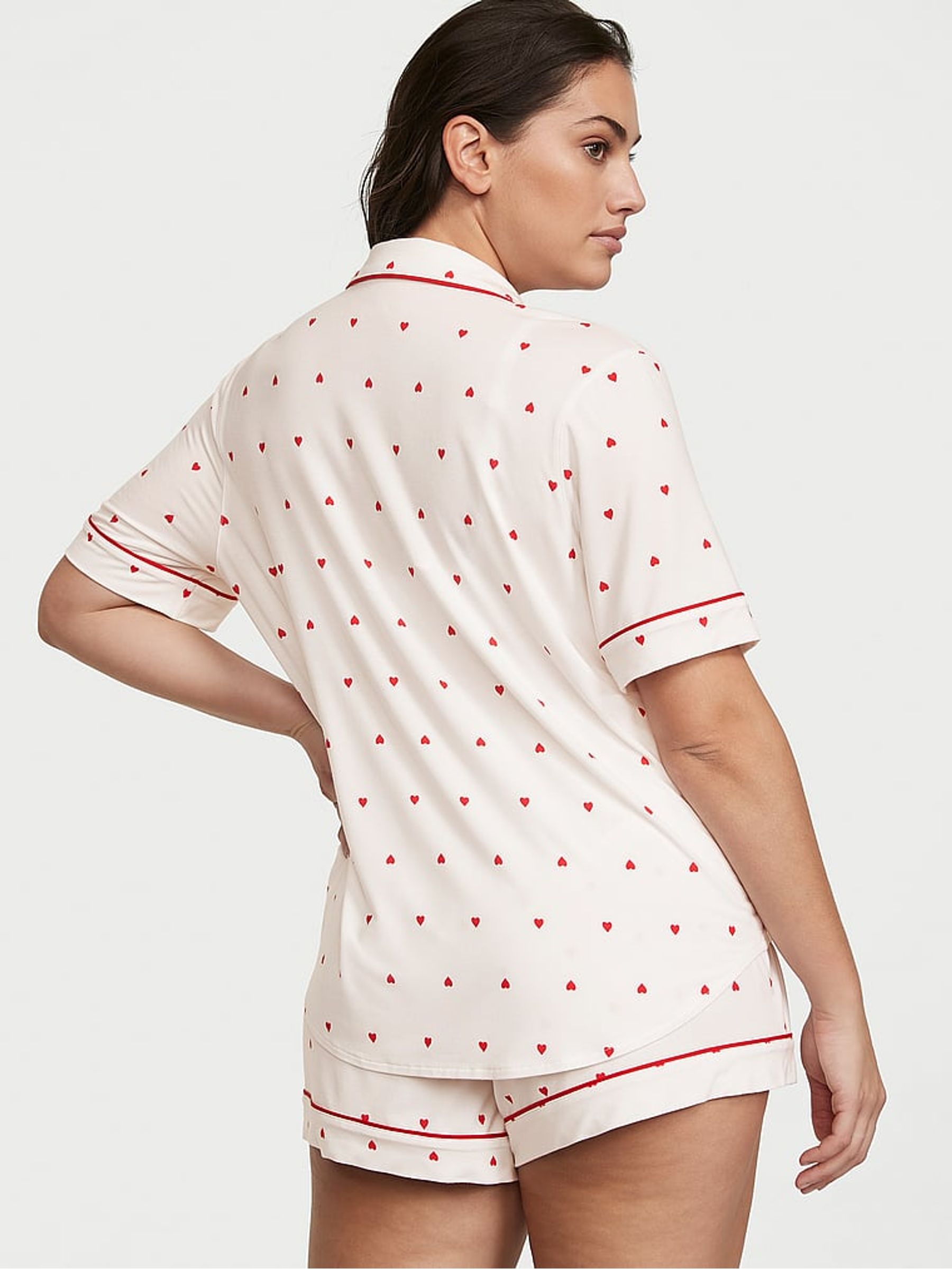 Coconut White Heart Dot Modal Short Pyjamas - Image 2 of 3