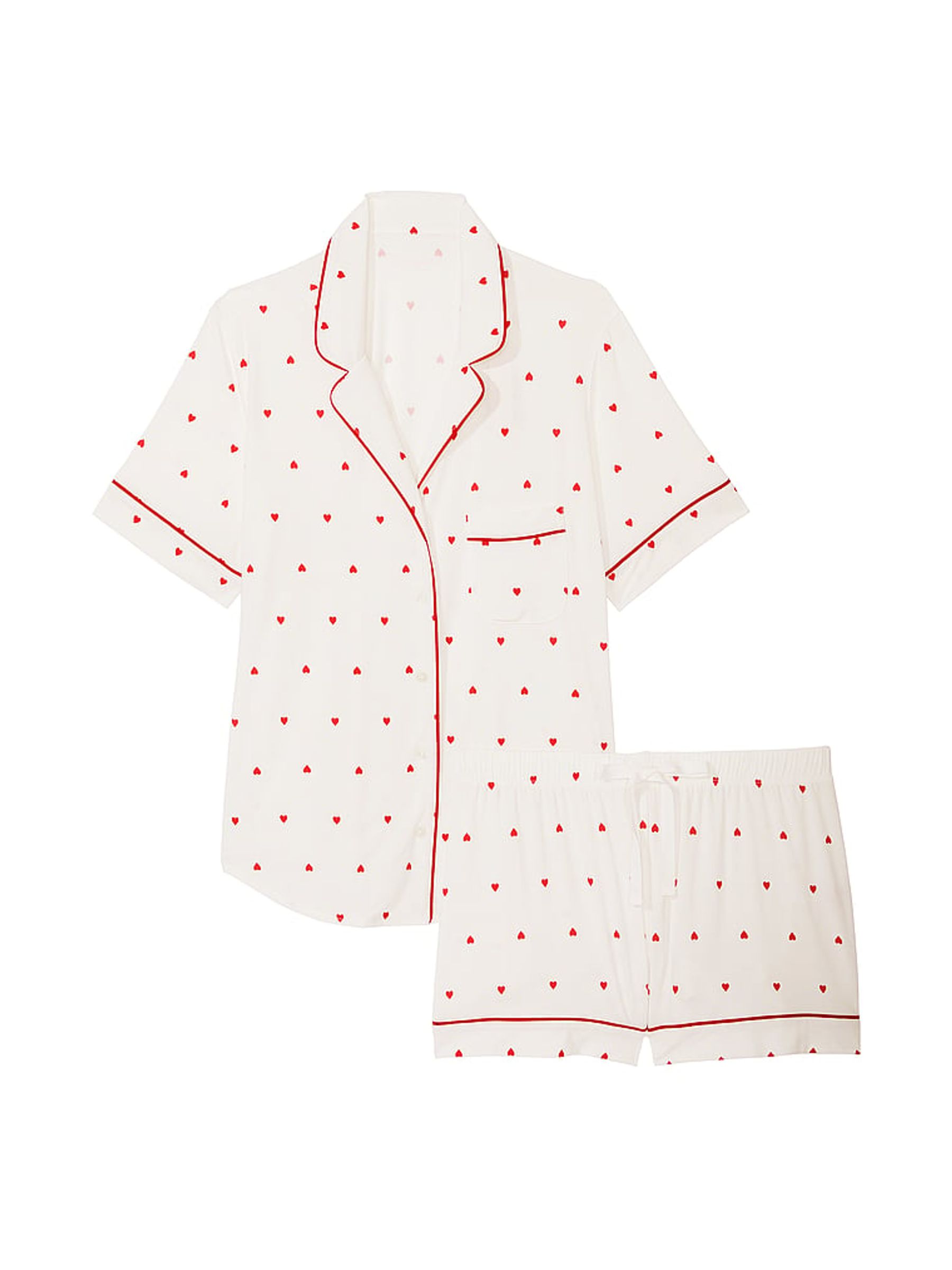 Coconut White Heart Dot Modal Short Pyjamas - Image 3 of 3