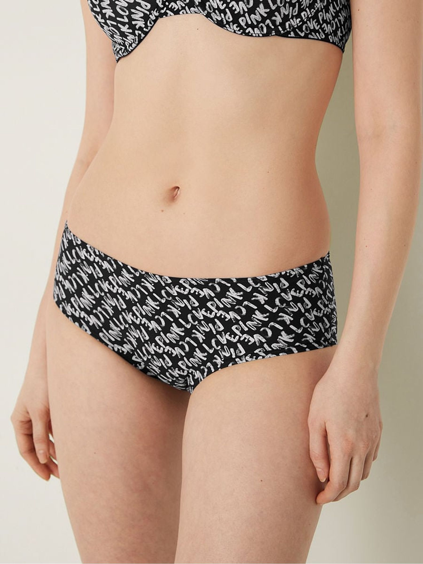 Pure Black Brush Script Hipster Period Pant Knickers - Image 1 of 3