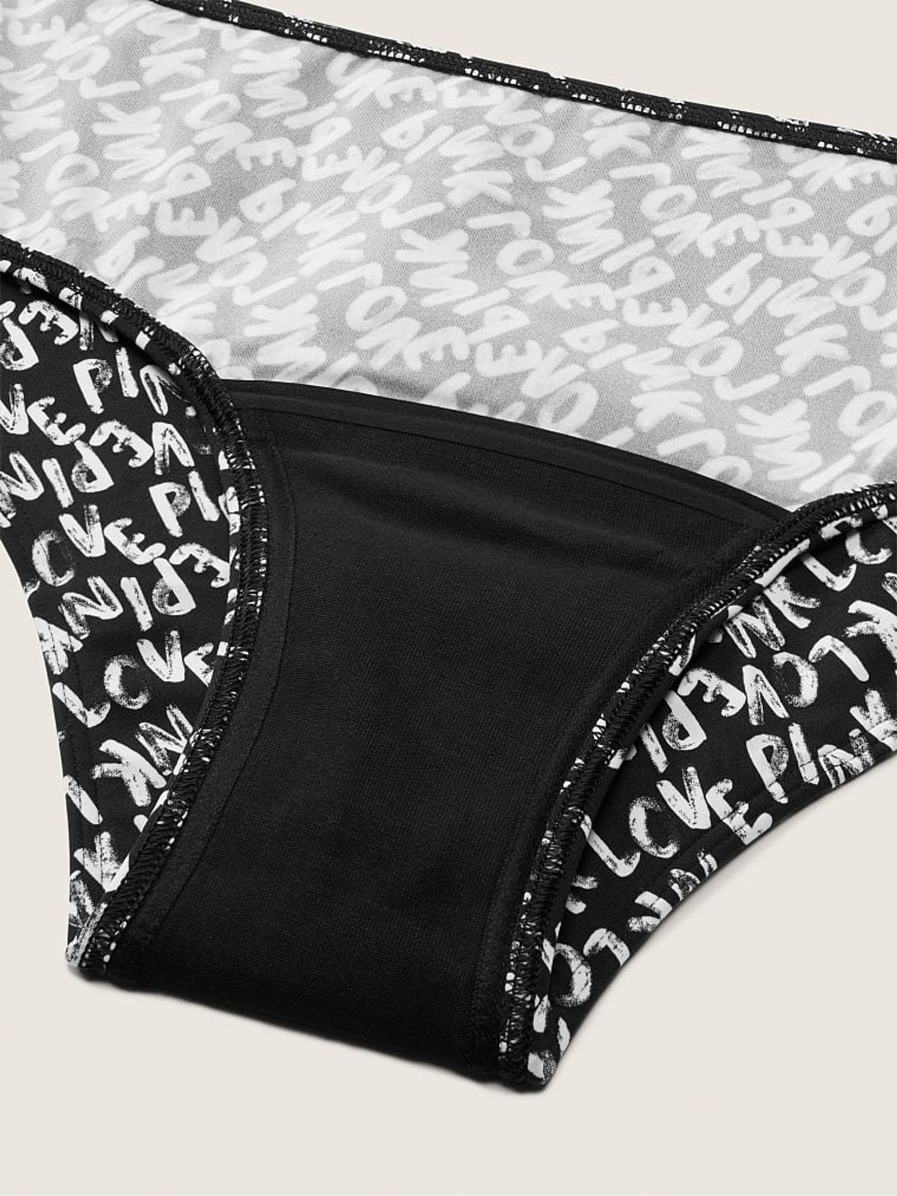 Pure Black Brush Script Hipster Period Pant Knickers - Image 3 of 3