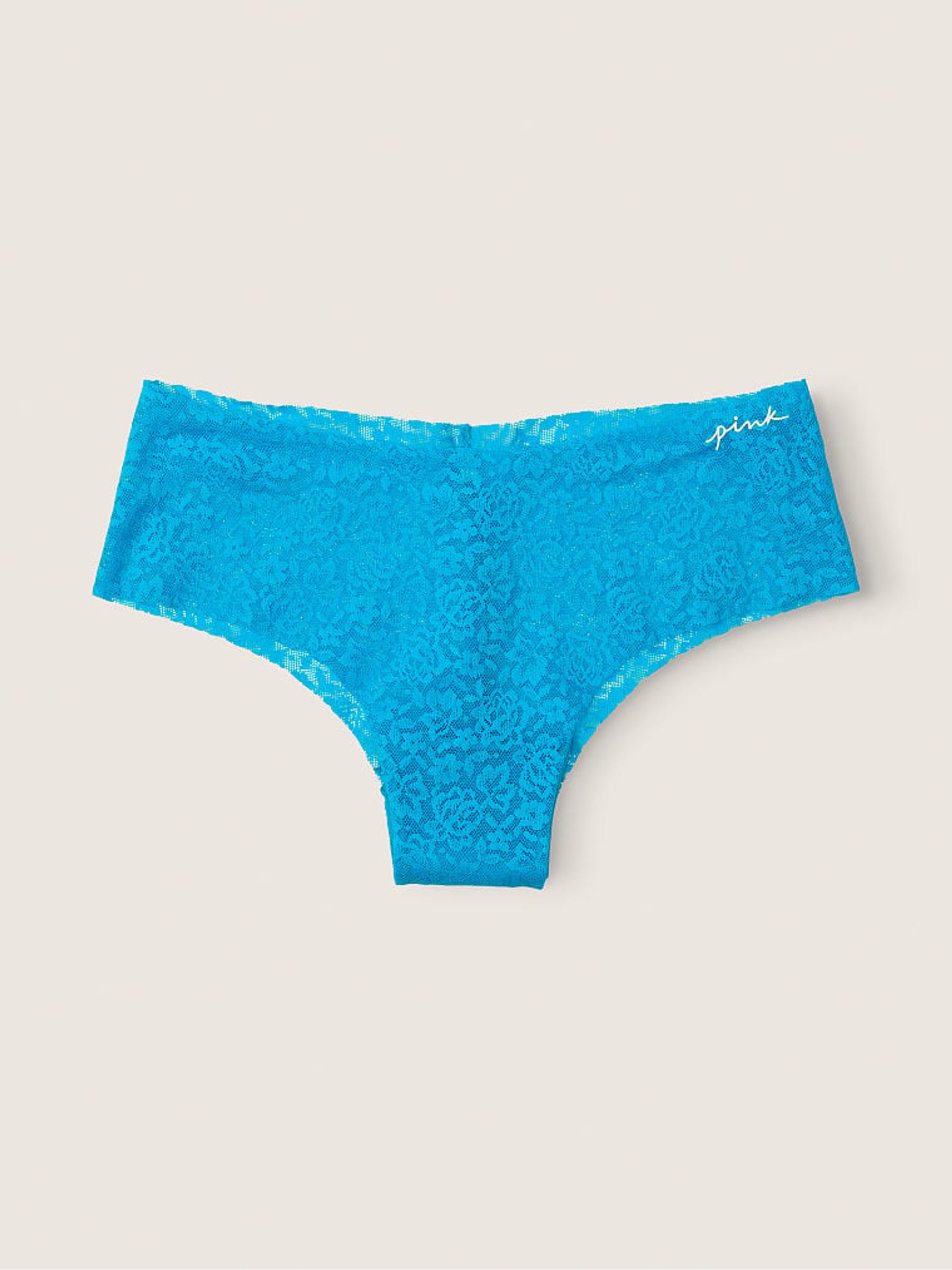 Bright Marine Blue Cheeky Lace No Show Knickers - Image 2 of 3