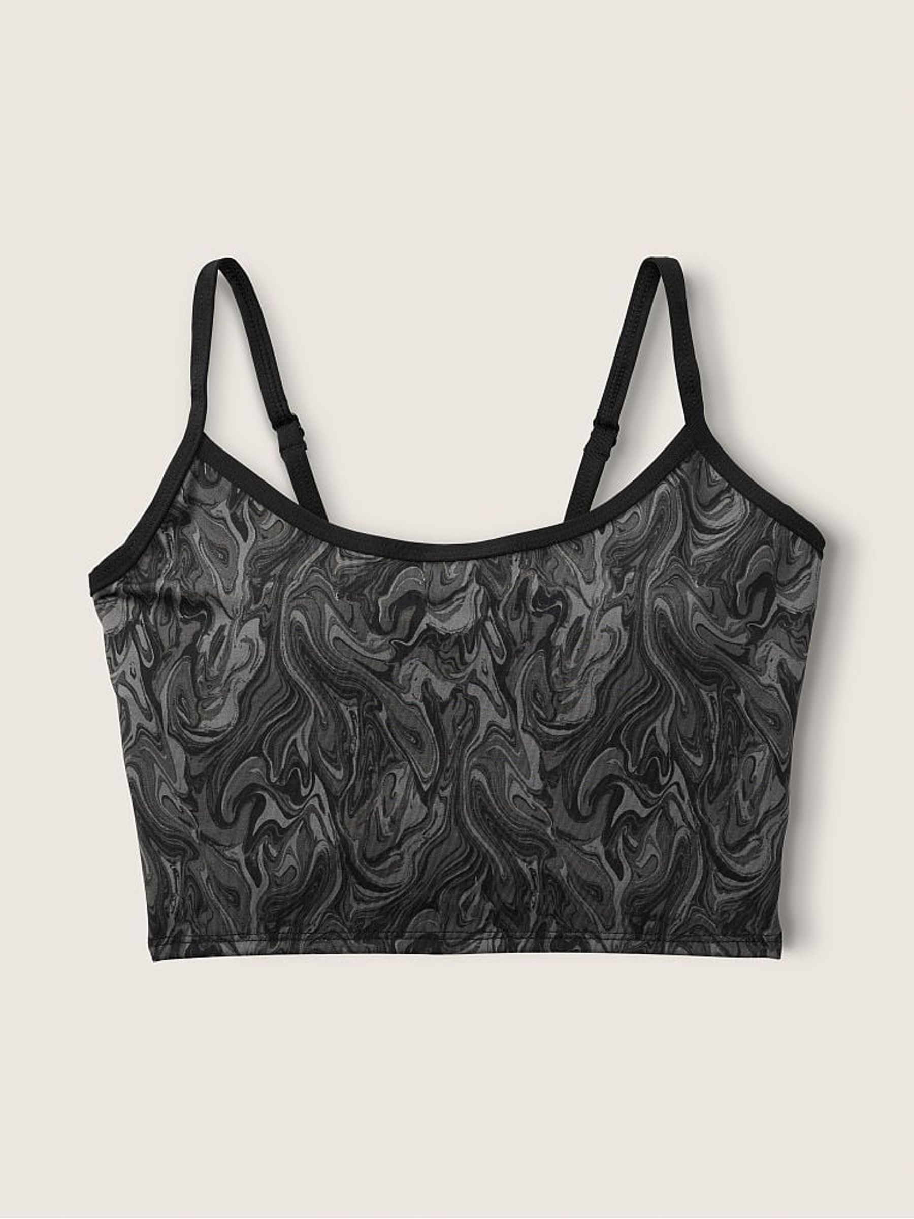 Black Charcoal Marble Ultimate Lightly Lined Twist Back Sports Bra - Image 4 of 5