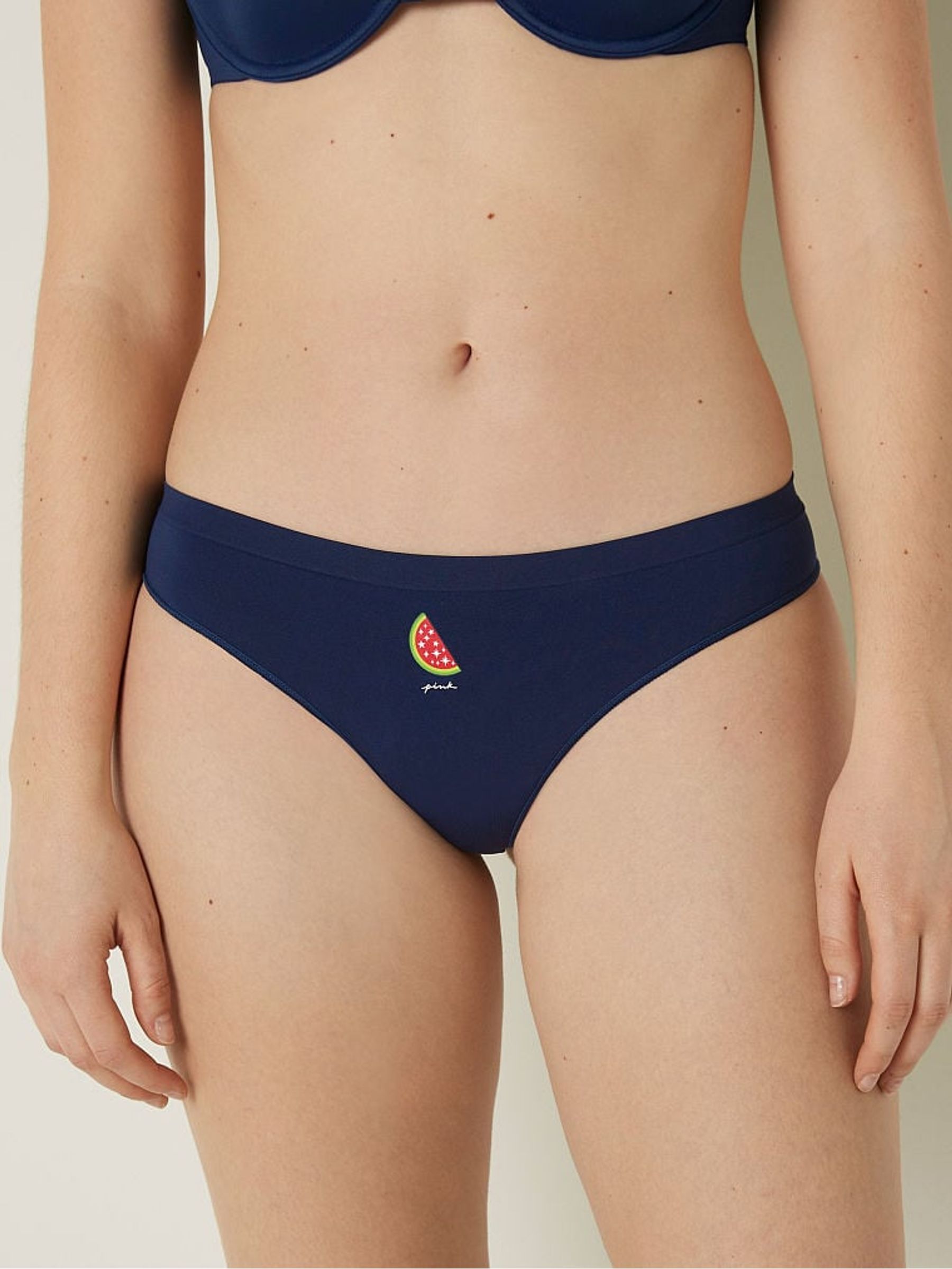 Ensign Navy Seamless Thong Knickers - Image 1 of 2