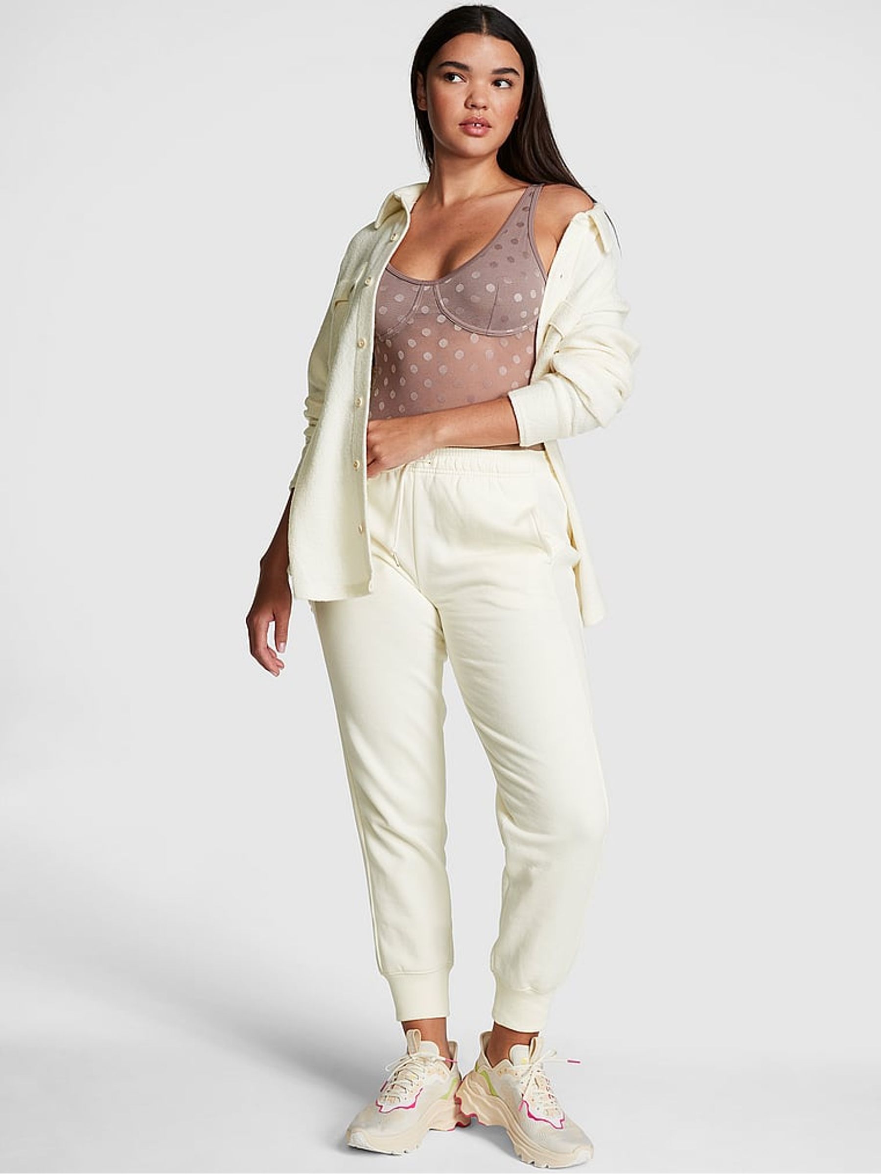 Iced Coffee Brown Dot Mesh Bodysuit - Image 3 of 4