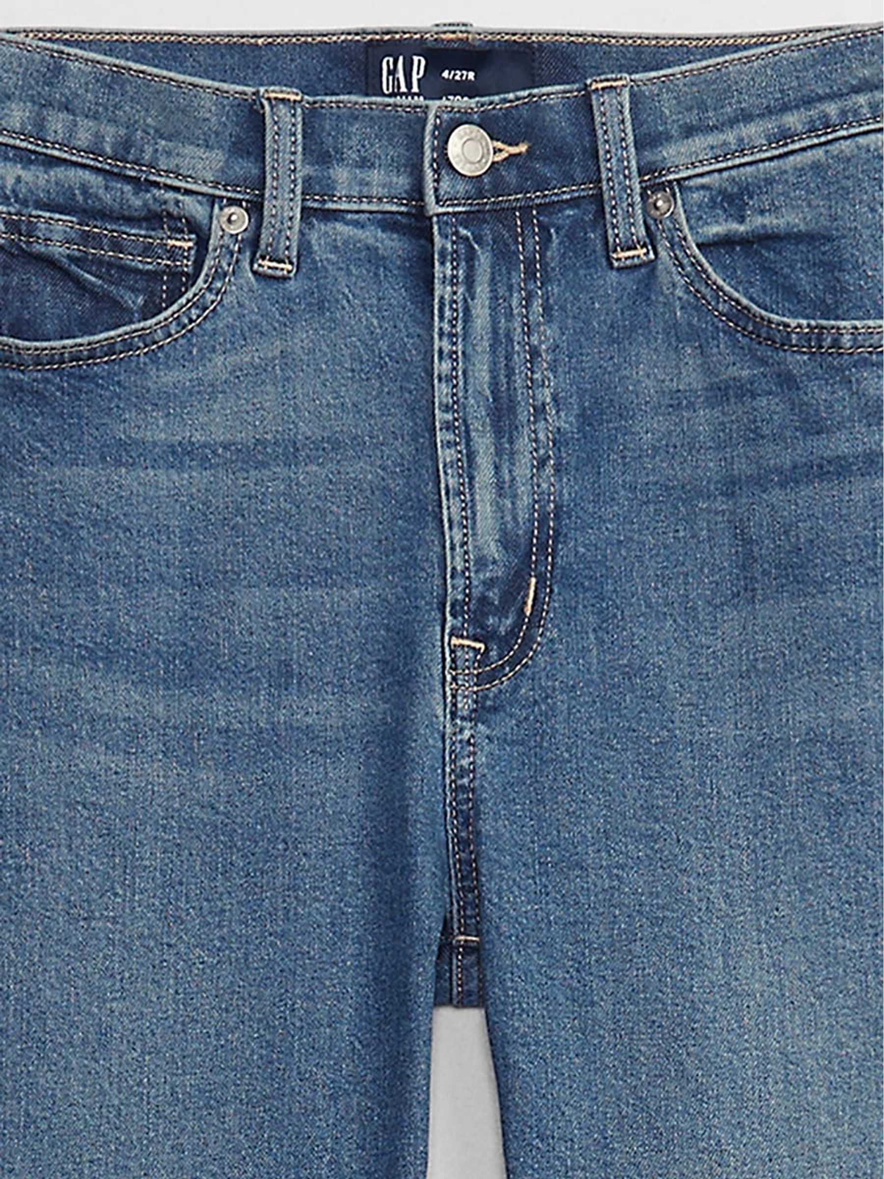 Mid Blue High Waisted Stretch 70s Flare Jeans - Image 5 of 5
