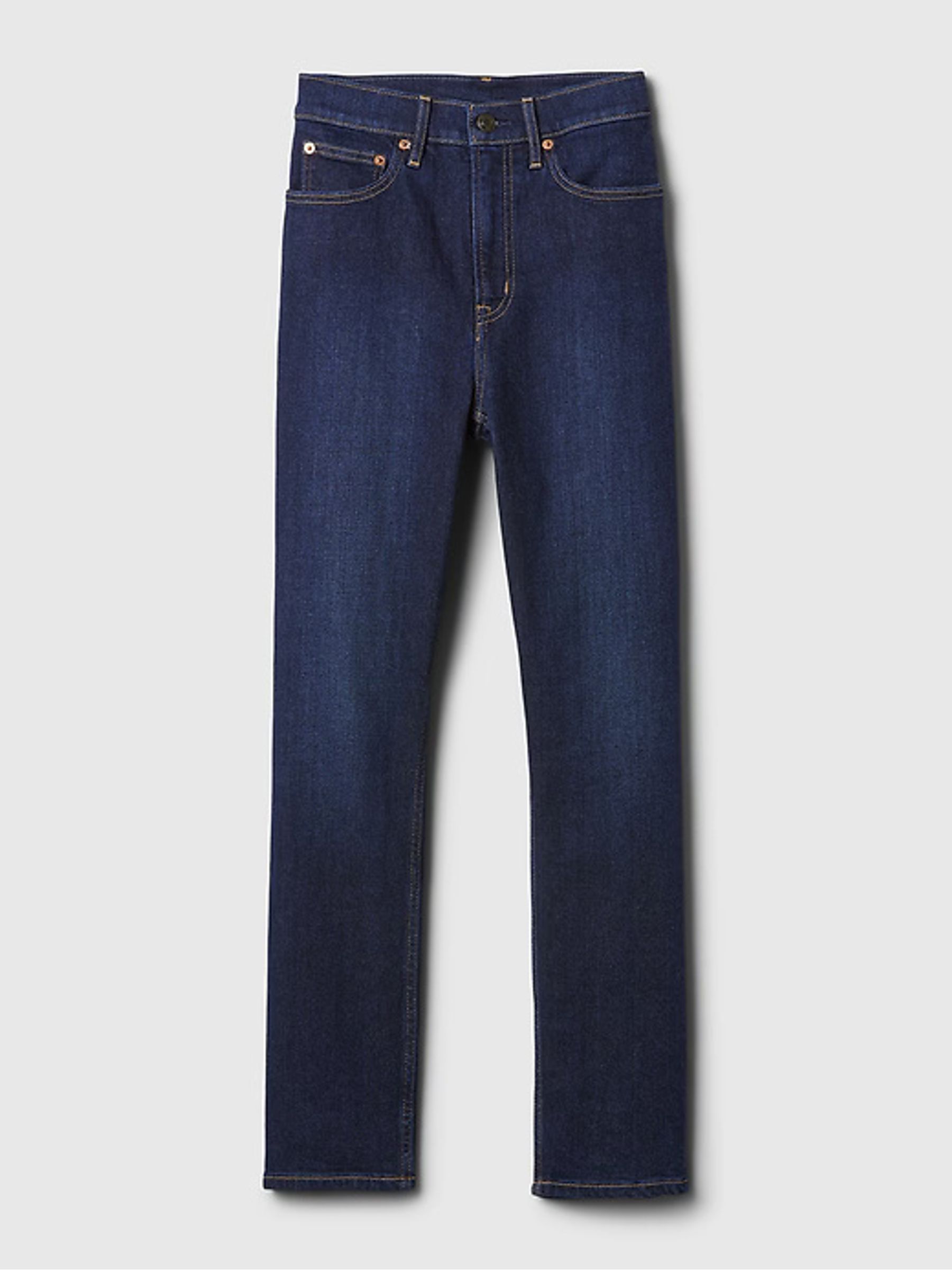 Dark Wash Blue High Waisted Ankle Length Vintage Slim Jeans - Image 11 of 12