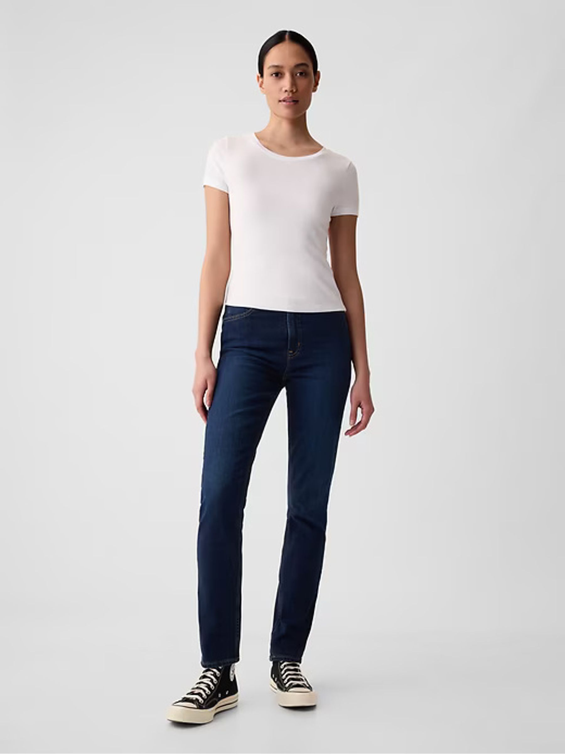 Dark Wash Blue High Waisted Ankle Length Vintage Slim Jeans - Image 6 of 12
