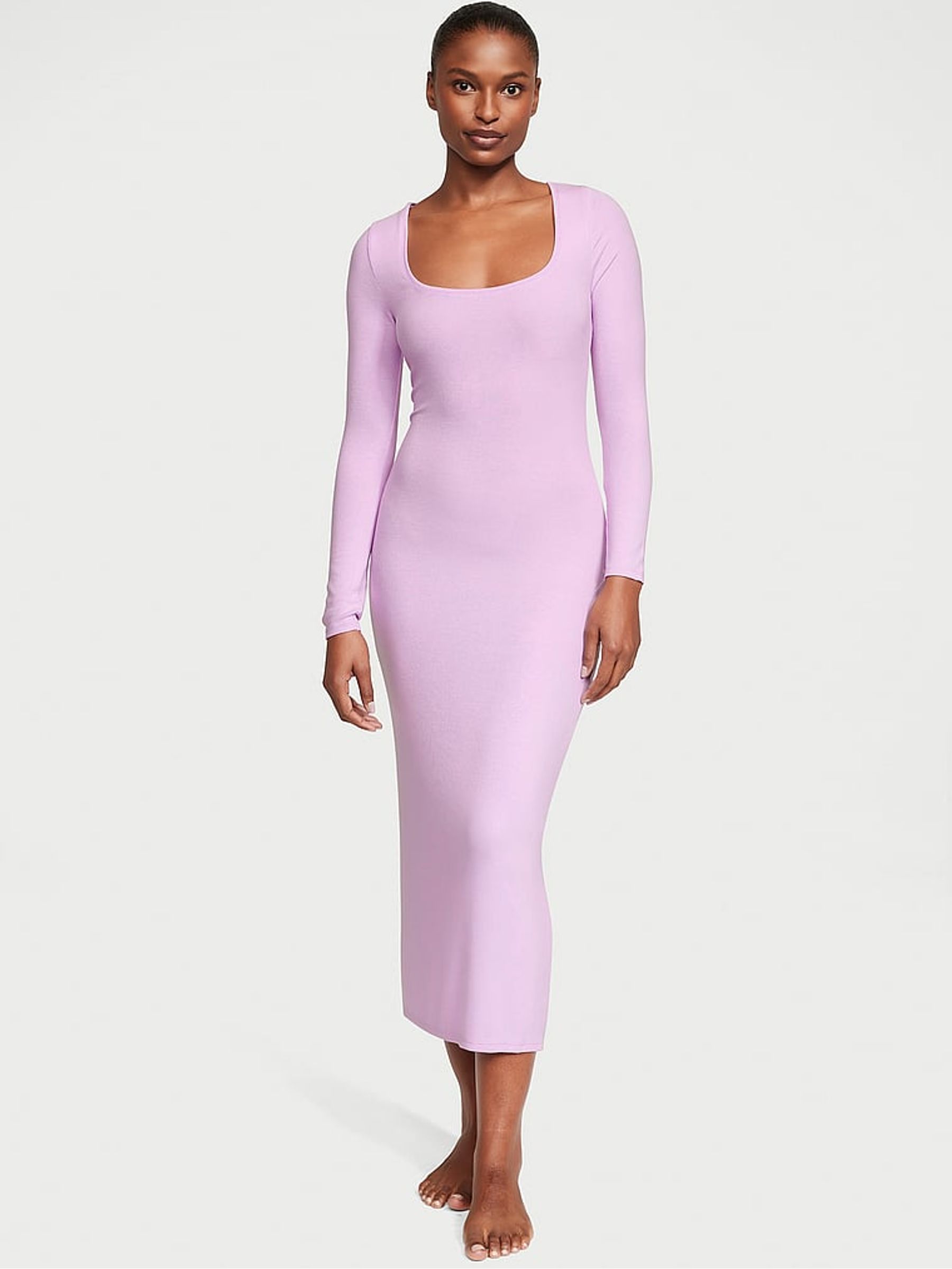 Violet Sugar Purple Ribbed Modal Long Slip Dress | Victoria's