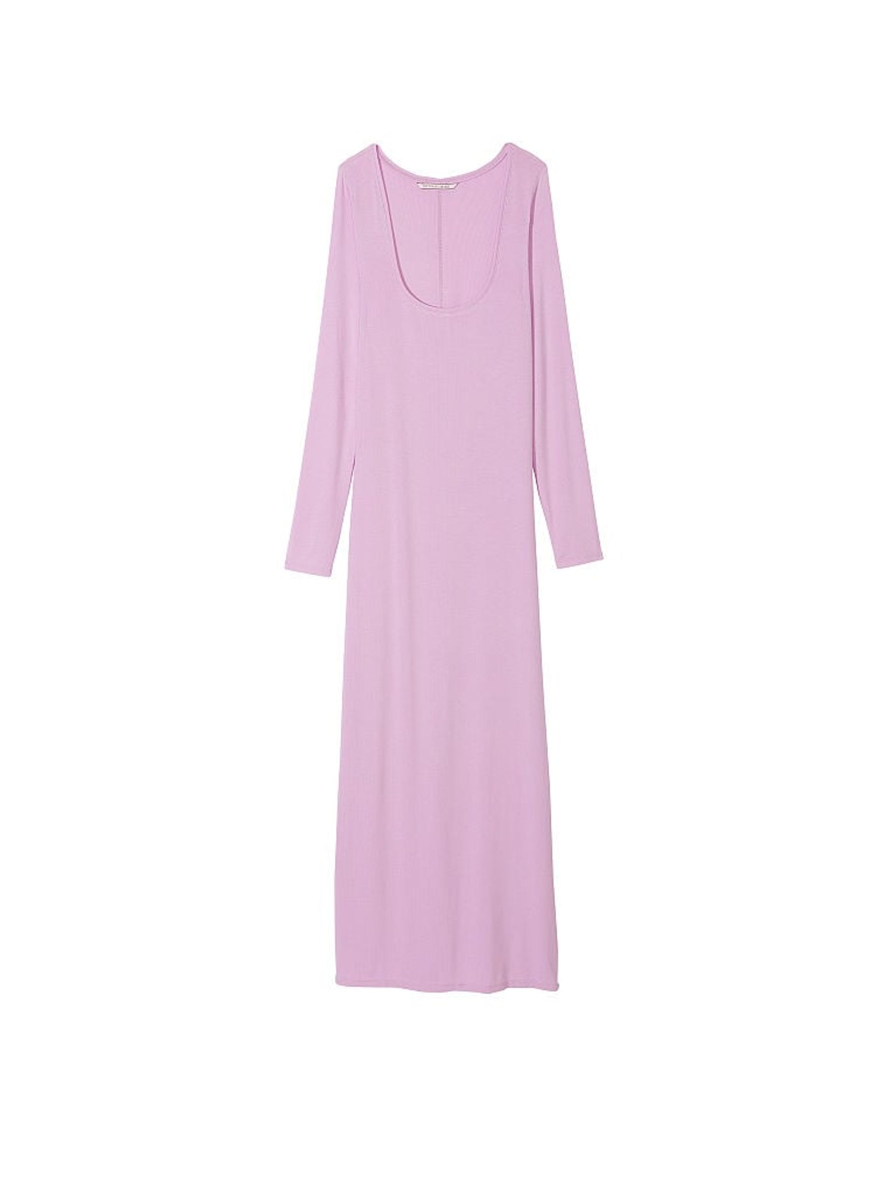 Violet Sugar Purple Ribbed Modal Long Slip Dress - Image 3 of 3
