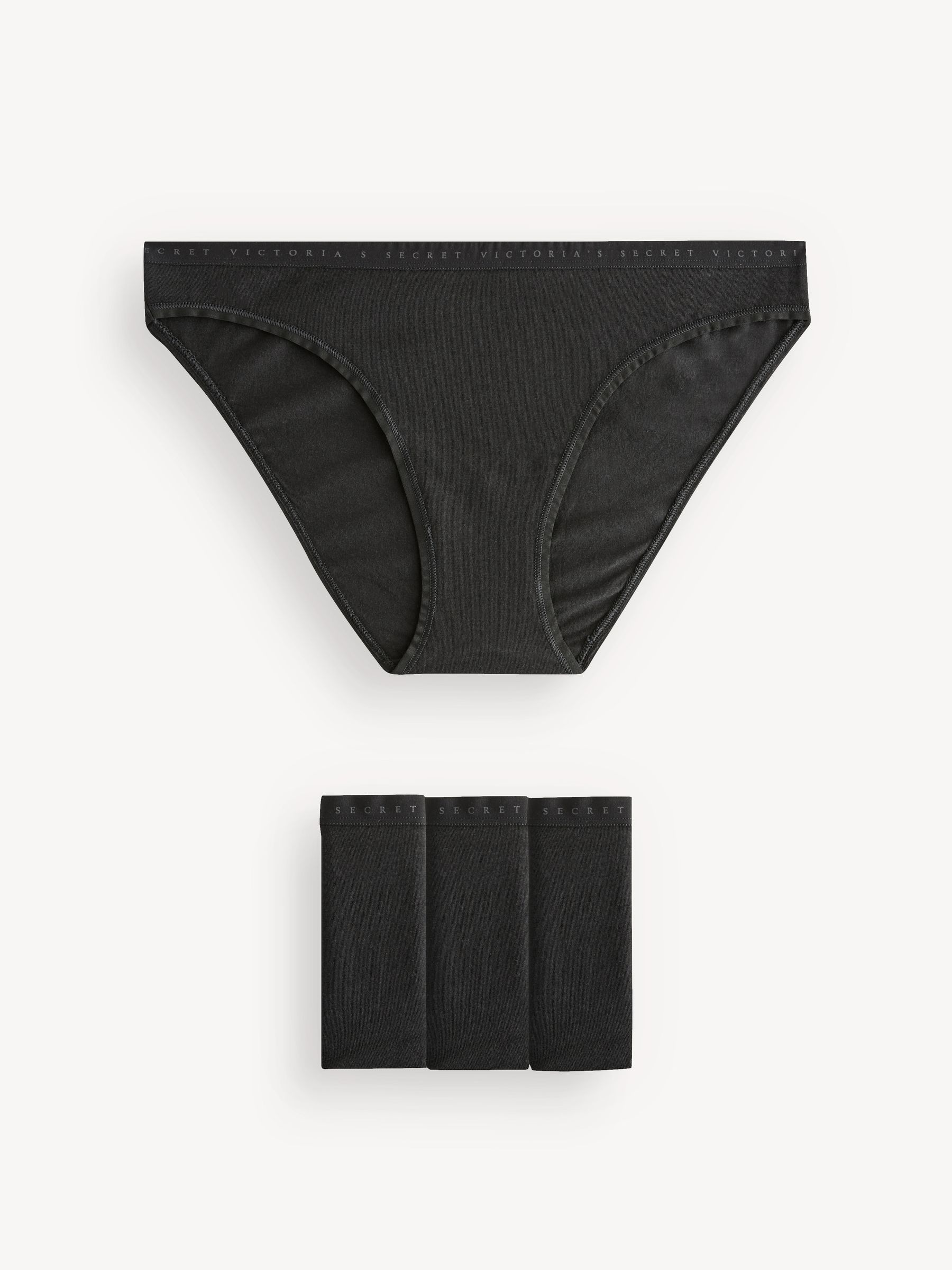 Black Bikini Logo 4 Pack Knickers - Image 1 of 5