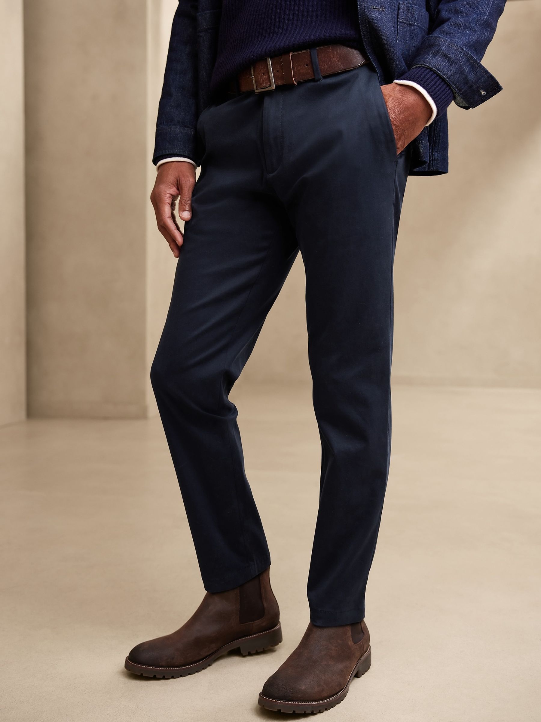 Banana Republic Navy Blue Slim Rapid Movement Chino | Gap