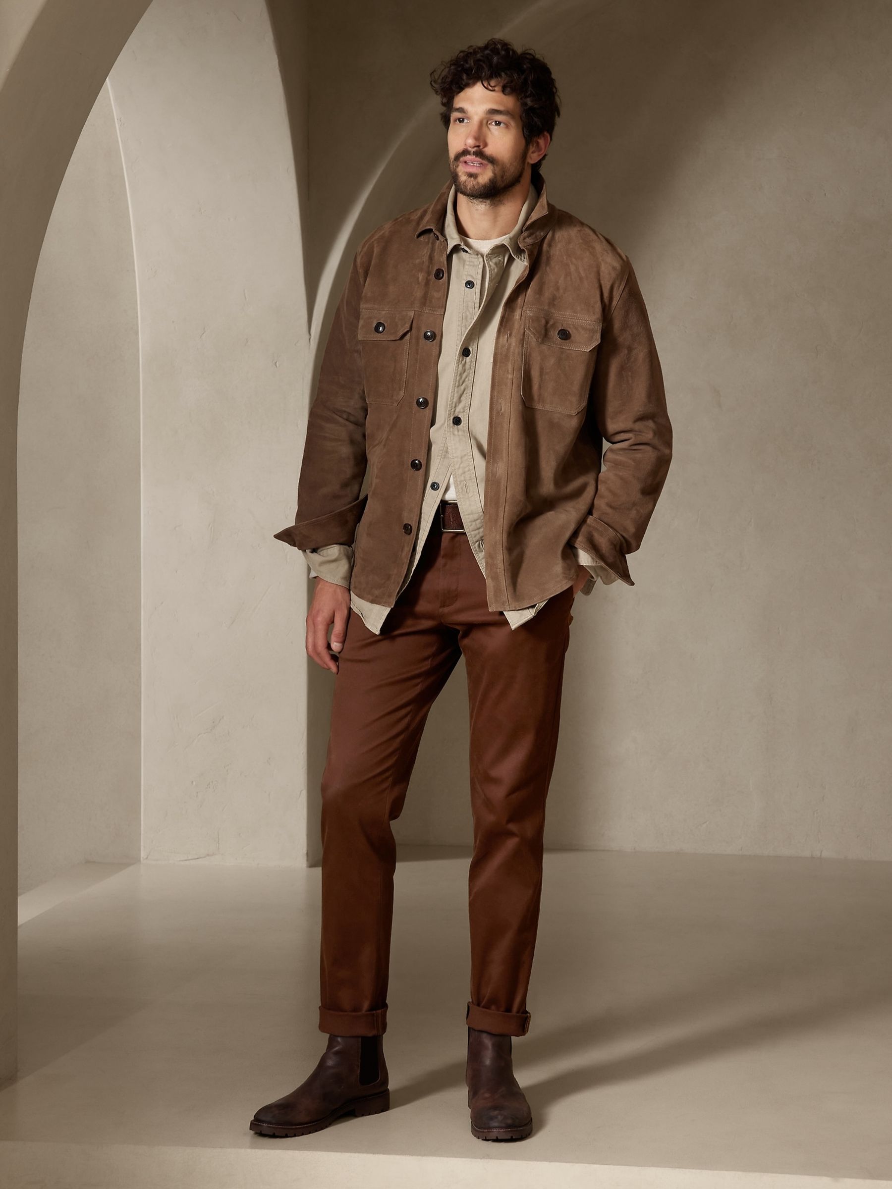 Banana Republic Chocolate Brown Slim Rapid Movement Chinos - Image 1 of 3