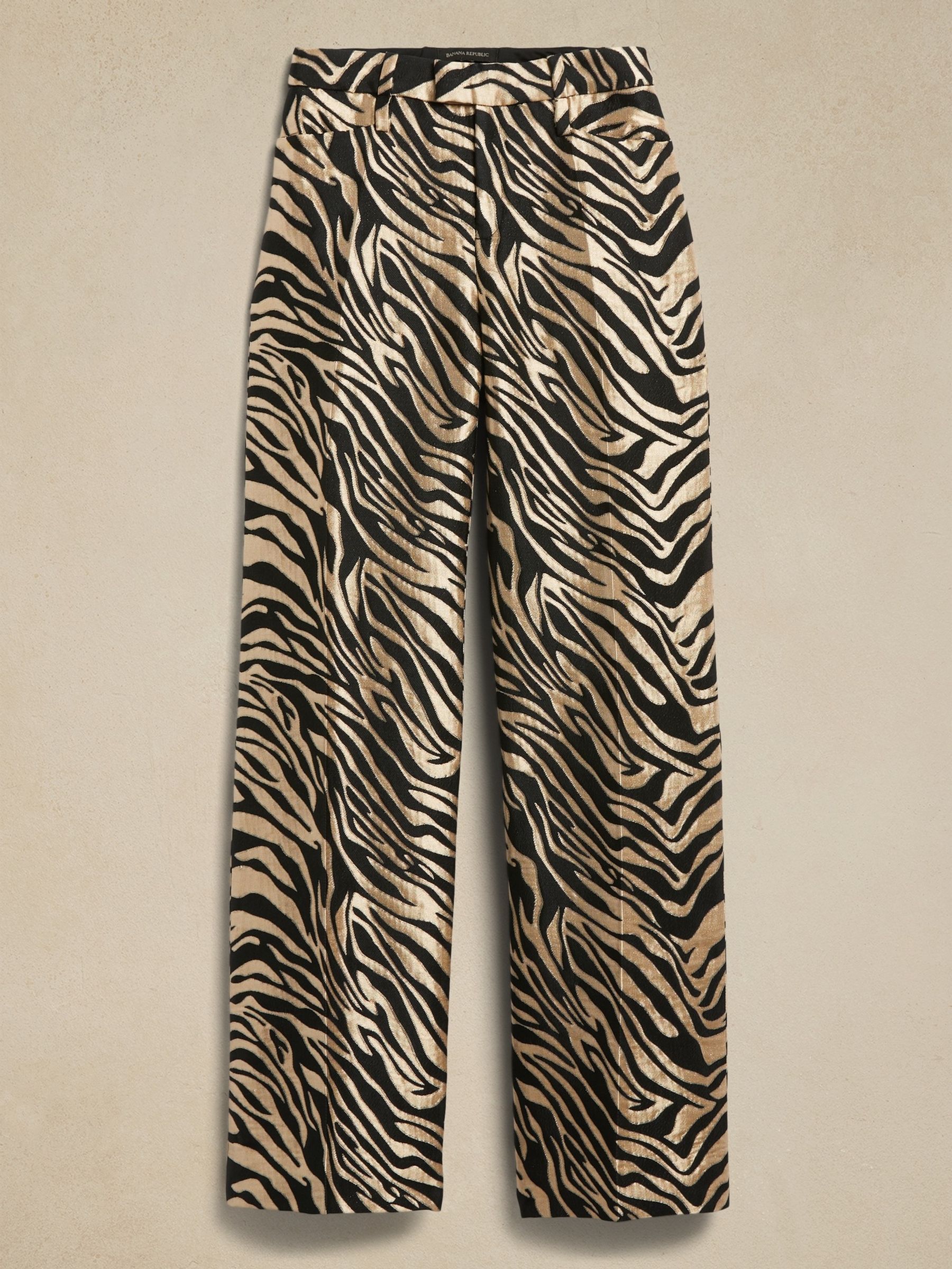Banana Republic Zebra Print Eclat Wide-Leg Trousers - Image 4 of 4