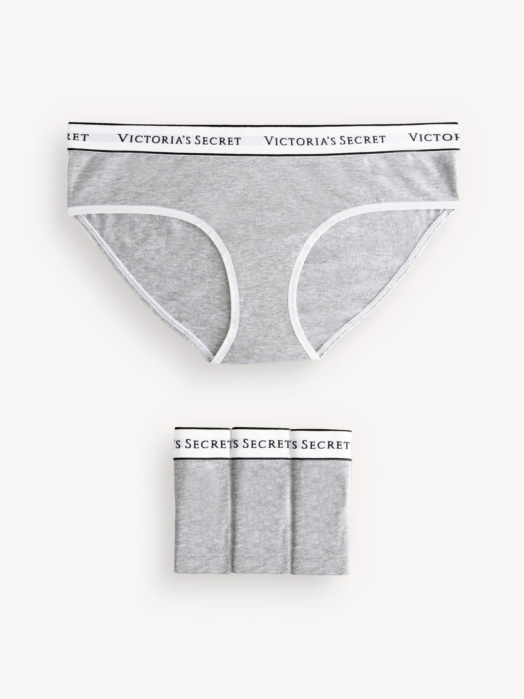Grey Heather Hipster Logo 4 Pack Knickers - Image 1 of 5