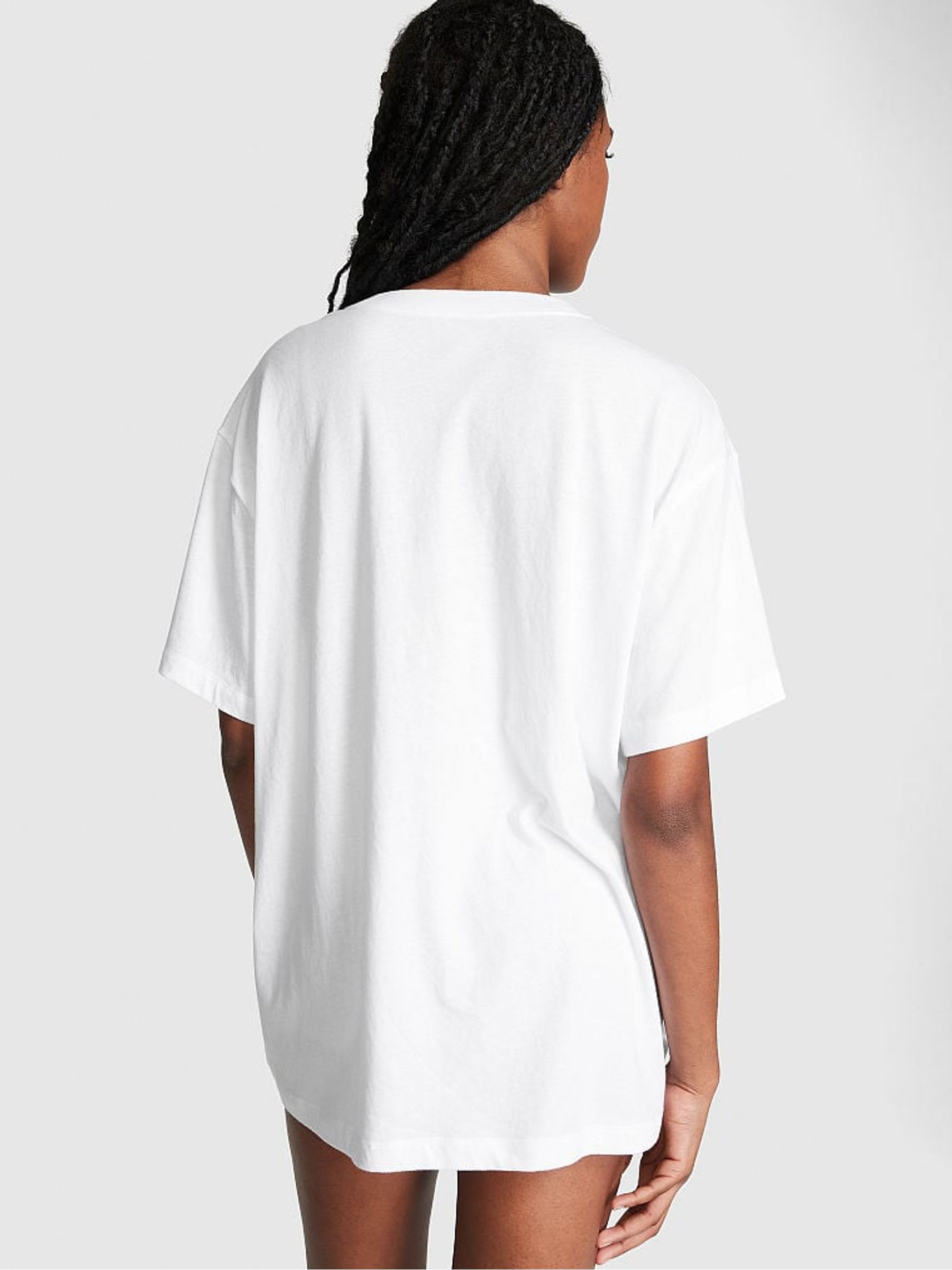 White Cotton Oversized Pyjama T-Shirt - Image 2 of 3
