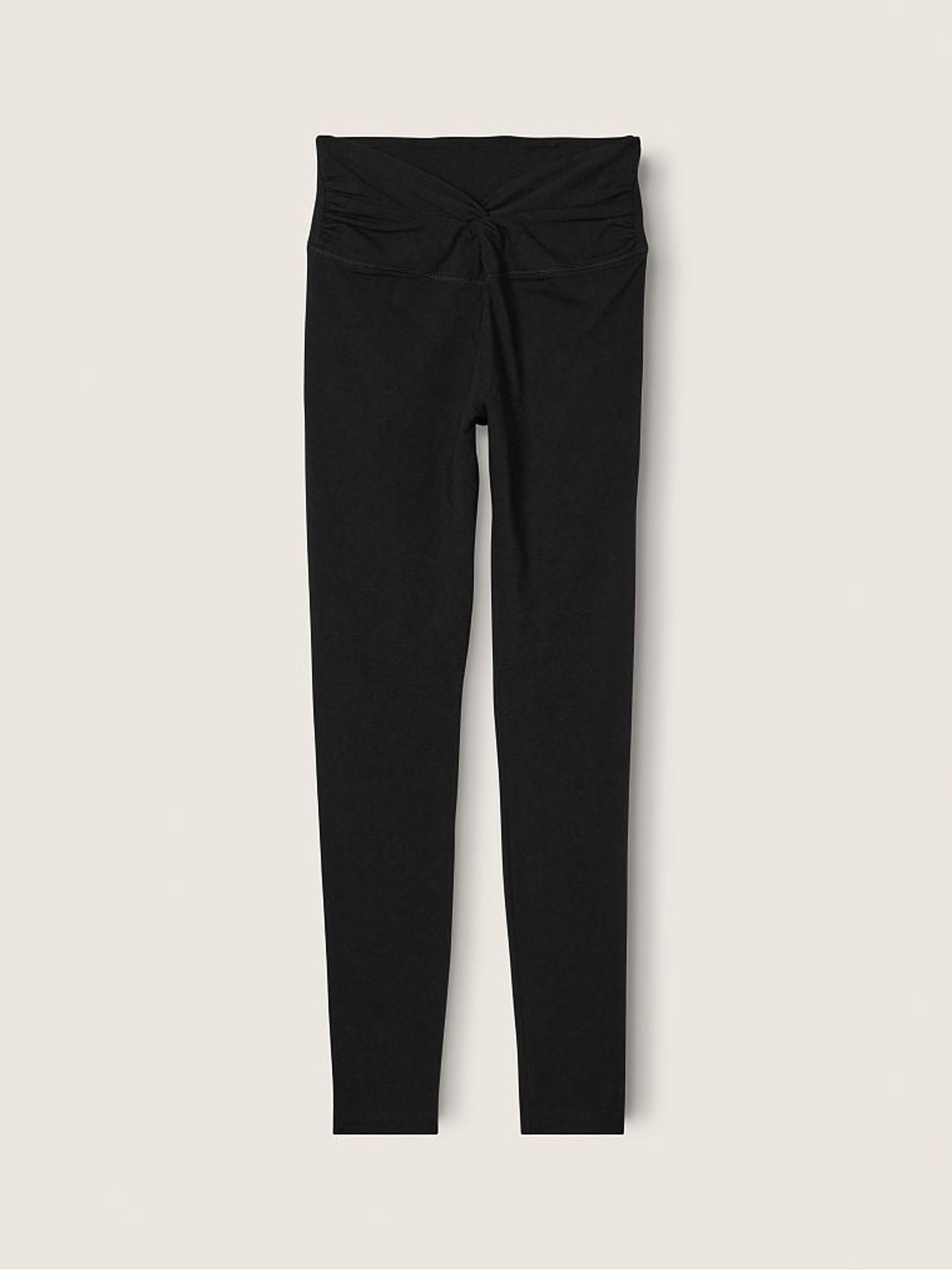 Pure Black Cotton Twist Waist Full Length Leggings - Image 4 of 4 Pure Black Cotton Twist Waist Full Length Leggings - Image 4 of 4