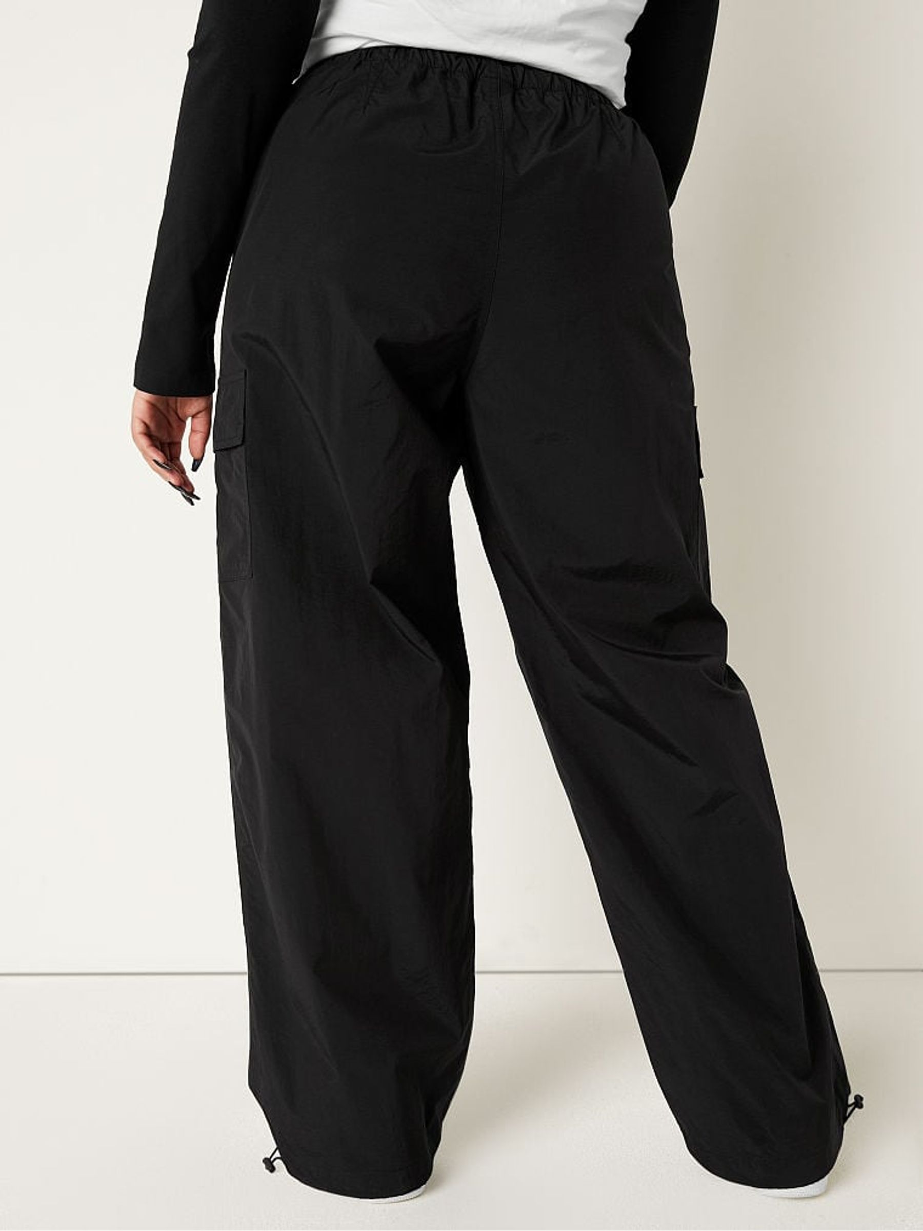 Pure Black Parachute Pants - Image 2 of 4