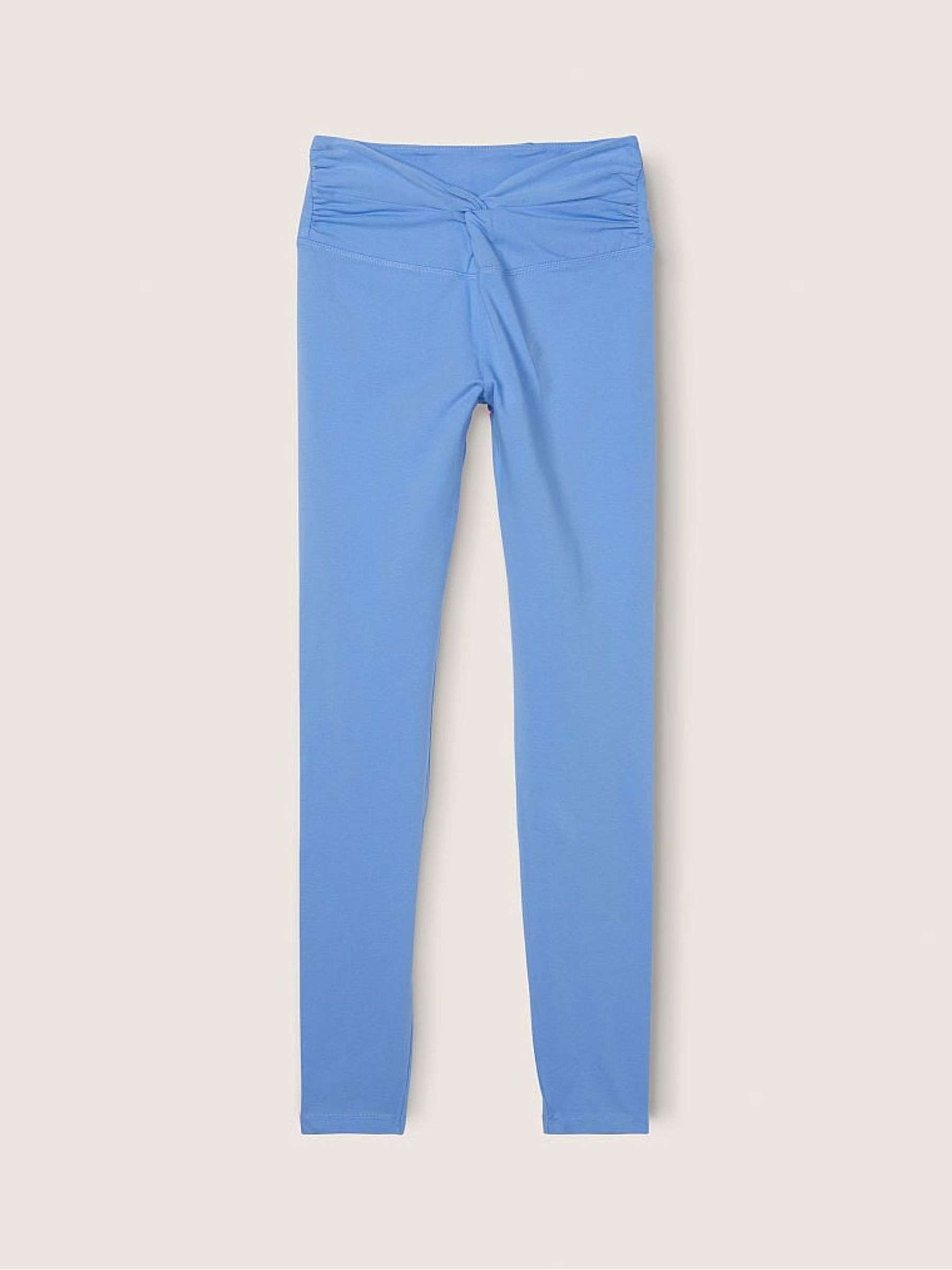 Cornflower Blue Cotton Twist Waist Full Length Leggings - Image 4 of 4