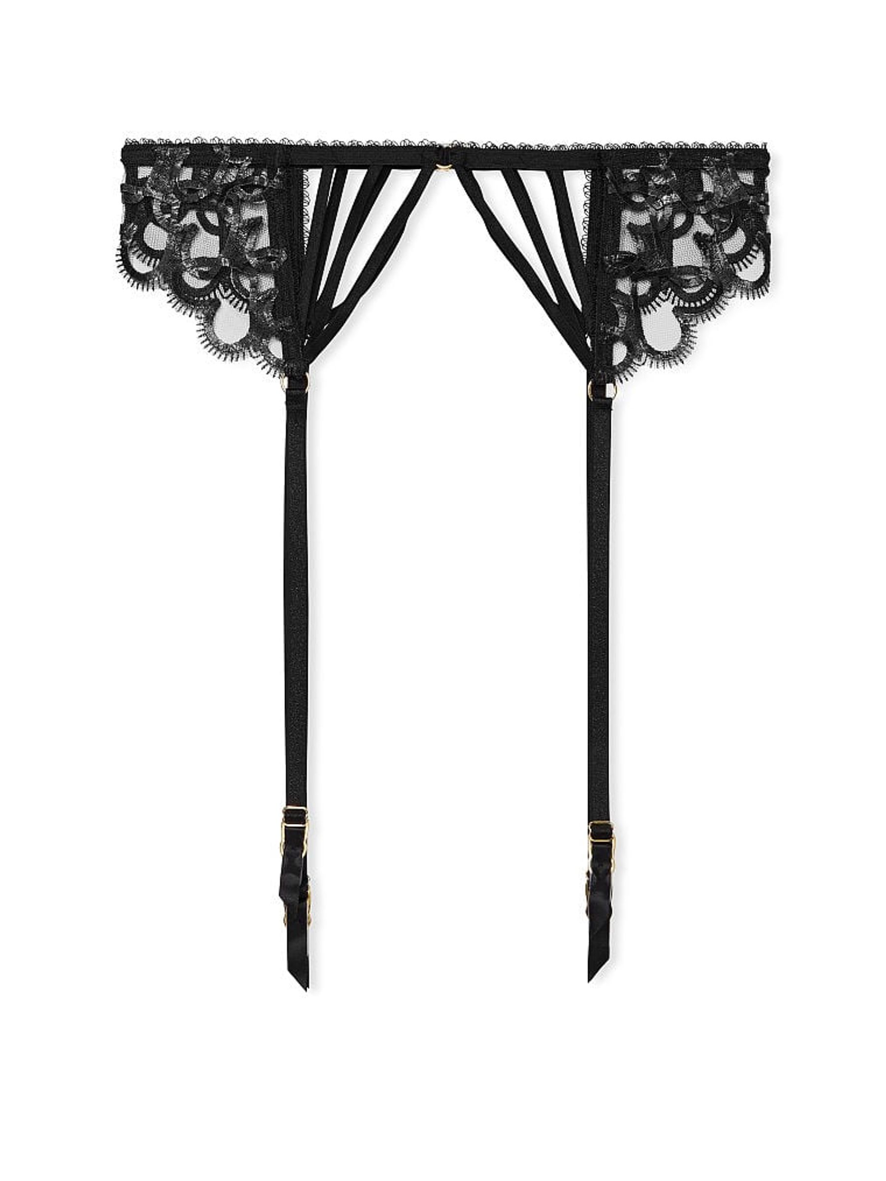 Black Heart Chain Shine Embroidered Suspenders - Image 3 of 4