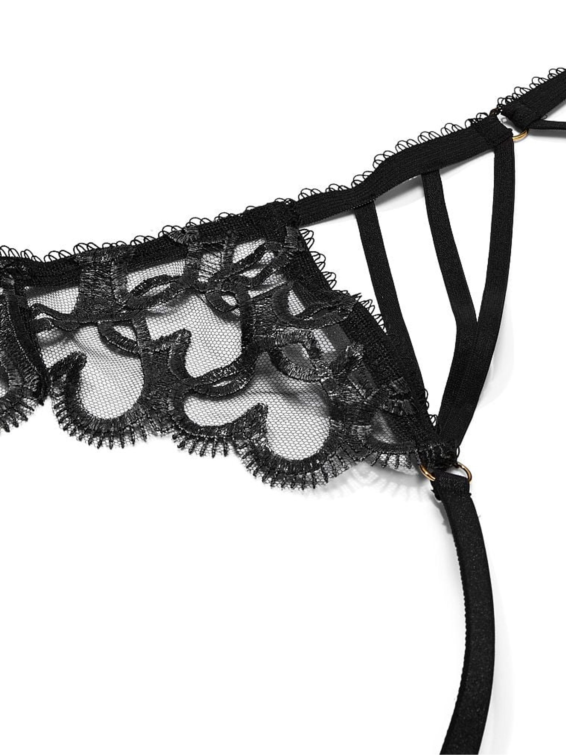 Black Heart Chain Shine Embroidered Suspenders - Image 4 of 4