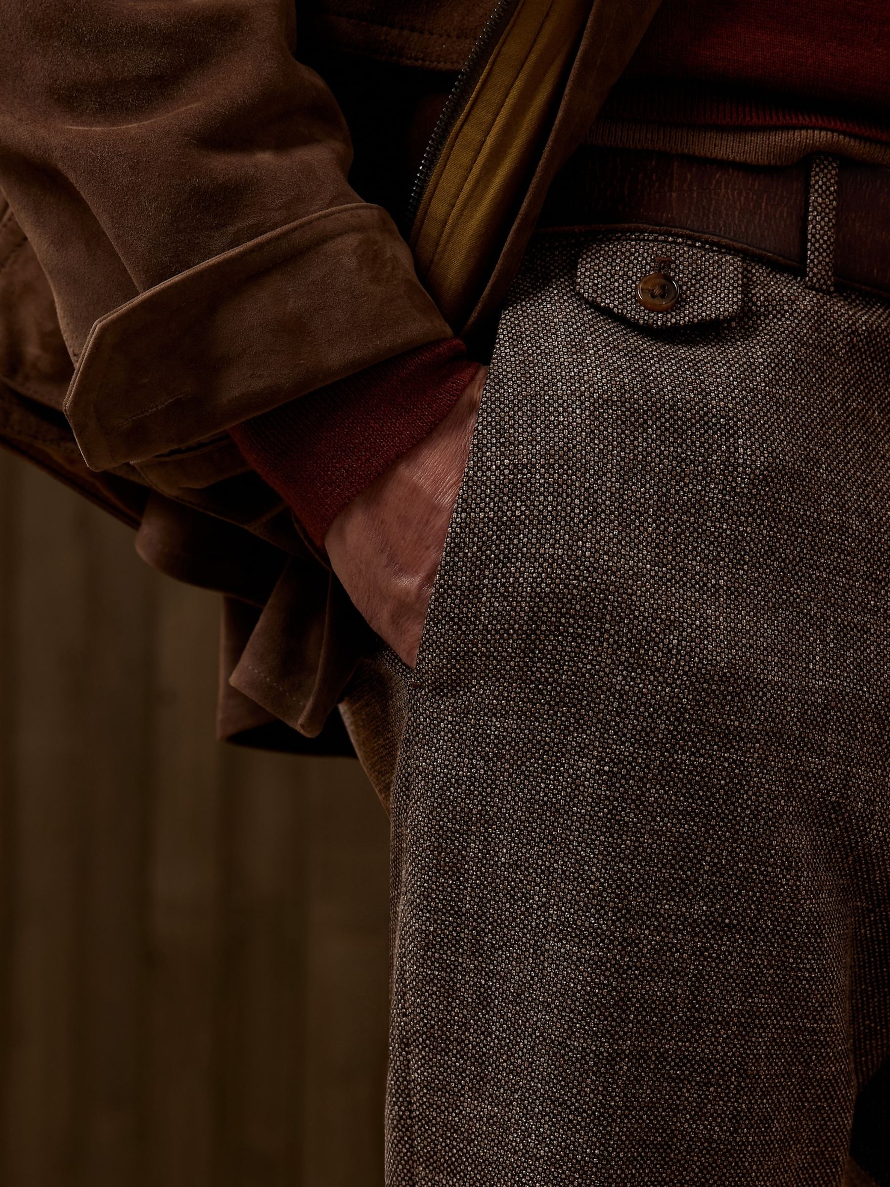 Banana Republic Grey Modena Tweed Suit Trousers - Image 3 of 3